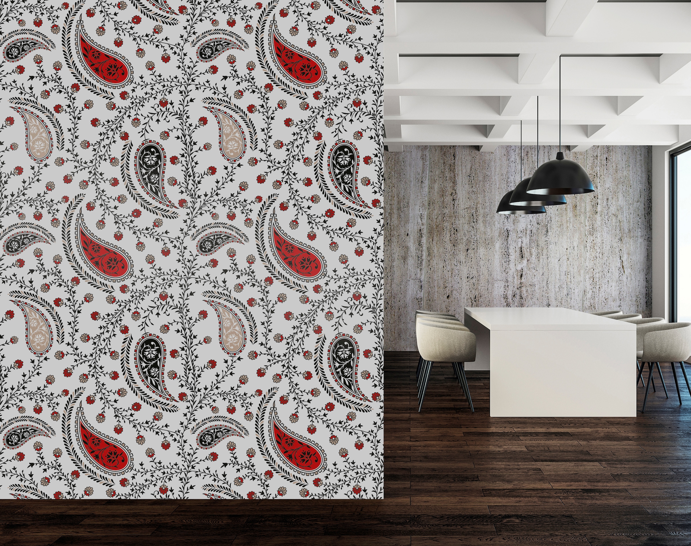 queence Vinyltapete »Melek«, bedruckt-Barock-Antikoptik-Kunst, 90x250cm, selbstklebend, kinderleichte Anbringung, Sticker