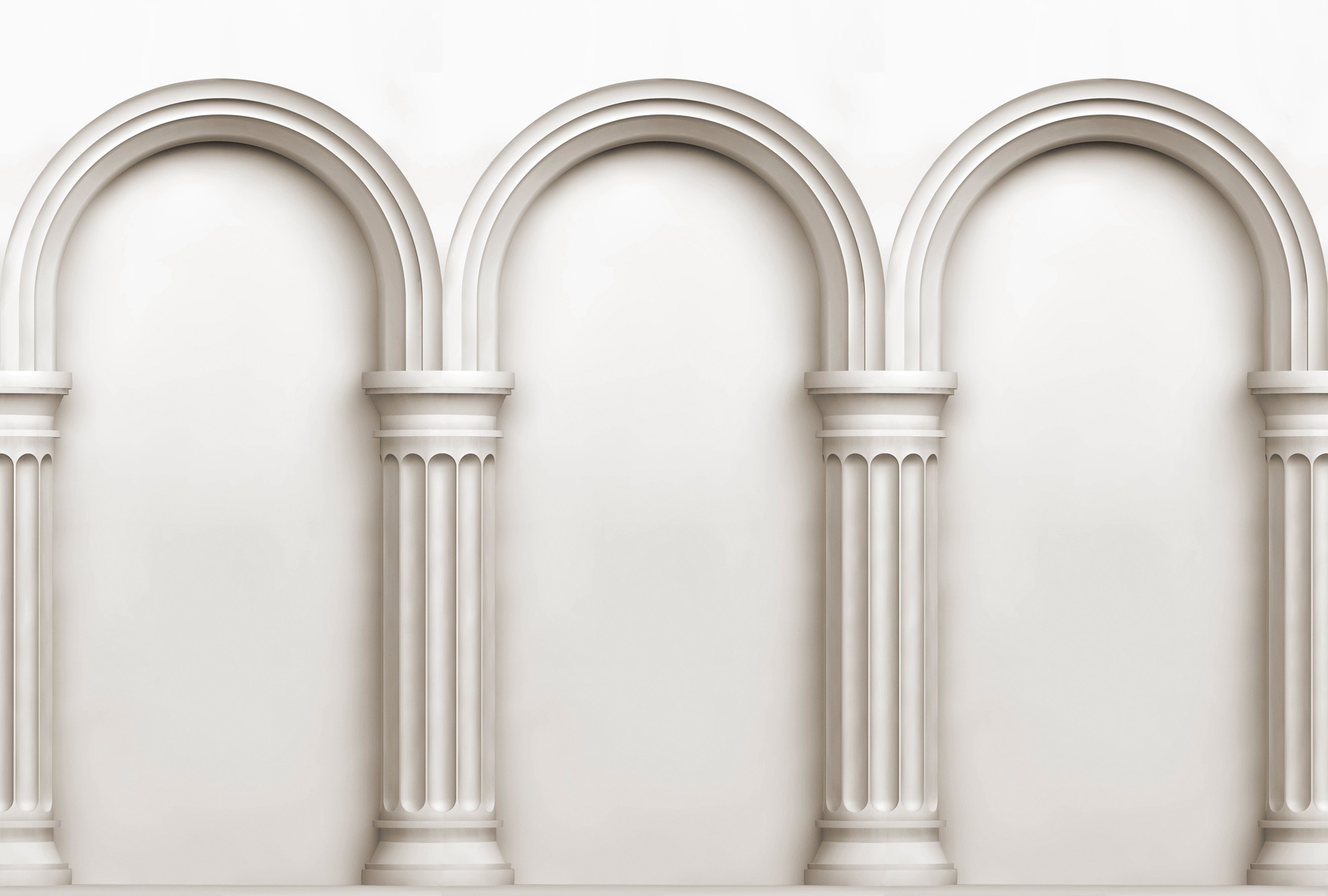 living walls Vliestapete »Fototapete Arkaden Weiß Beige Klassisch 3D-Effekt« matt glatt