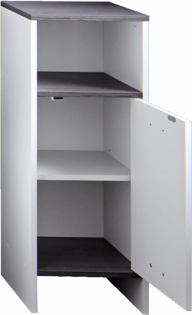welltime Unterschrank »Sanremo«, Badkommode mit offenem Fach in Weiß/Rauchsilber - (B/T/H) 32/28/82 cm
