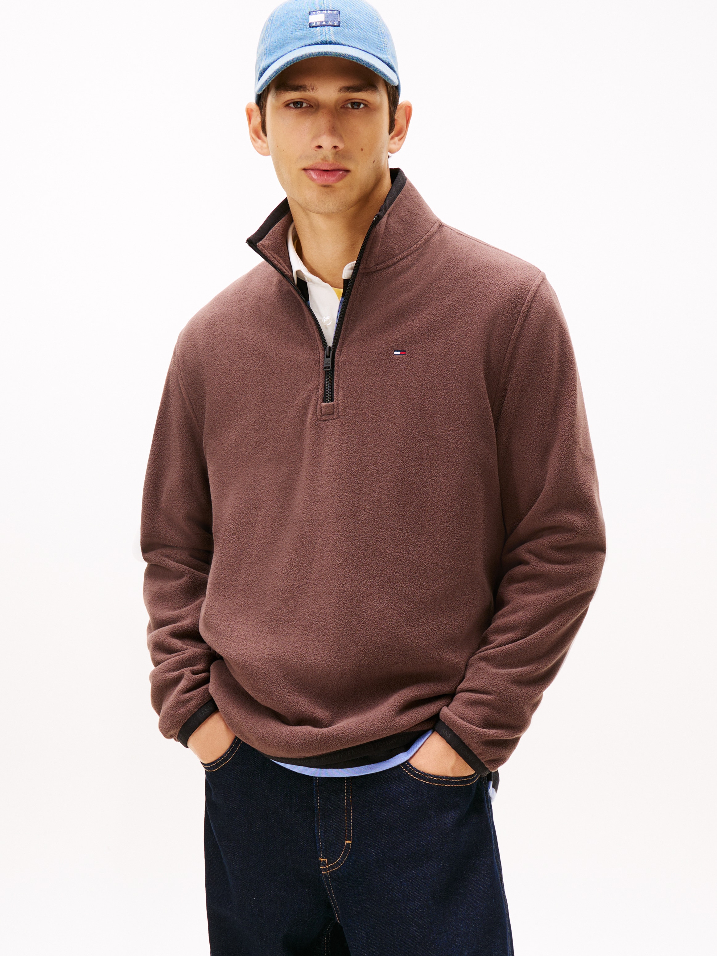 Tommy Jeans Fleecepullover "TJM FLAG POLAR FLEECE", normale Passform, Troye günstig online kaufen