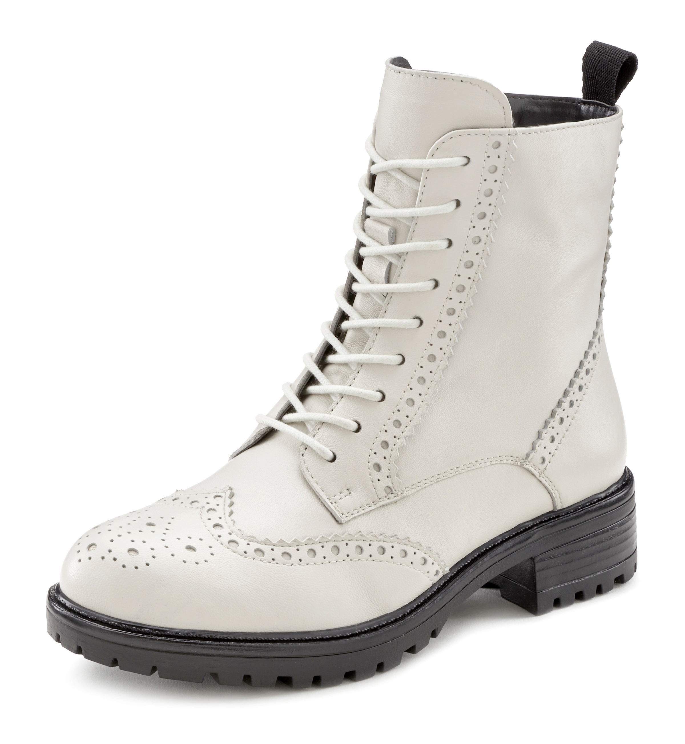 LASCANA Schnürstiefelette, Ankle Boots, Leder, Schnüren & Reißverschluss günstig online kaufen