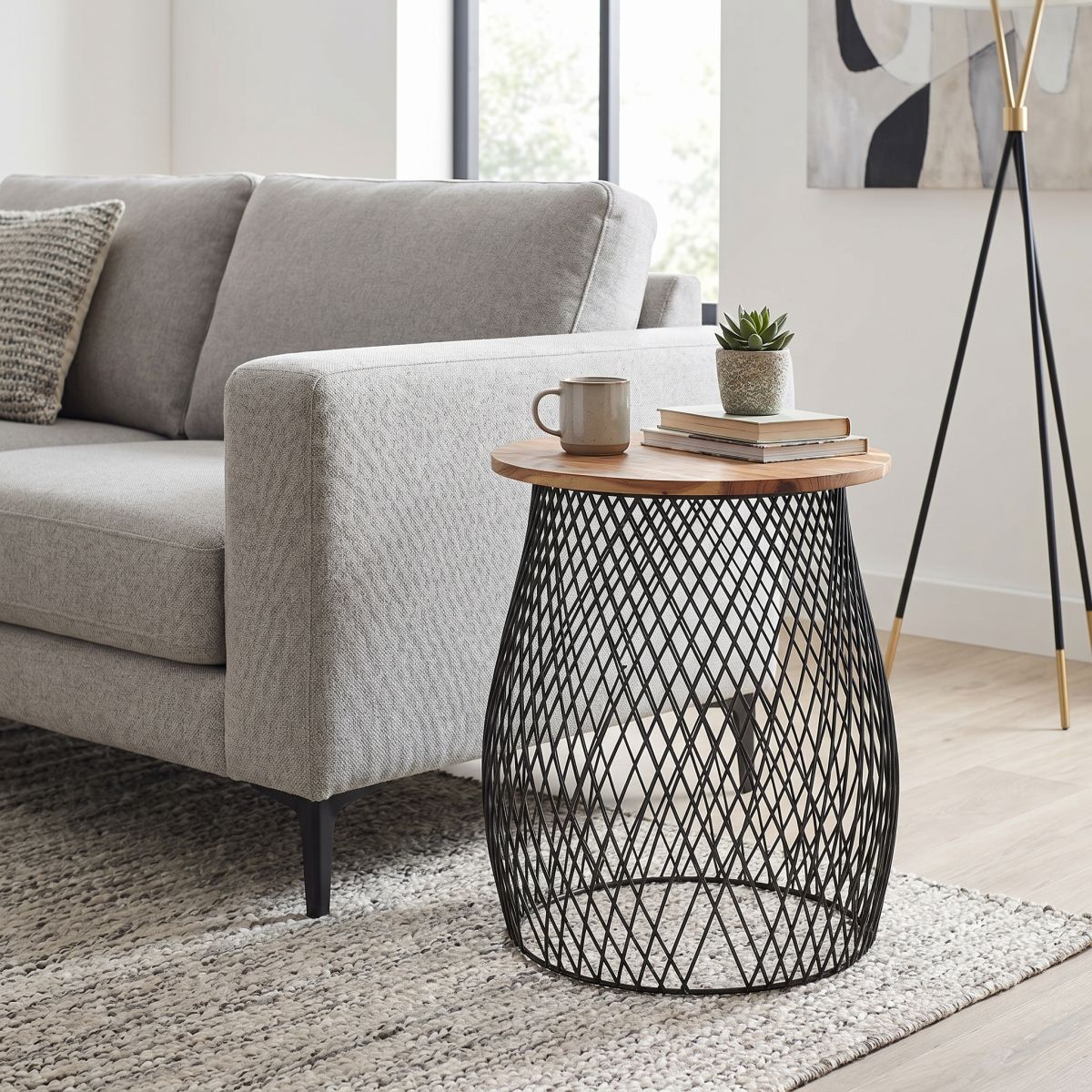 Ambiente Haus Beistelltisch "Urban rundes Beistelltisch käfig -H 50cm" 1 Stk. tlg.