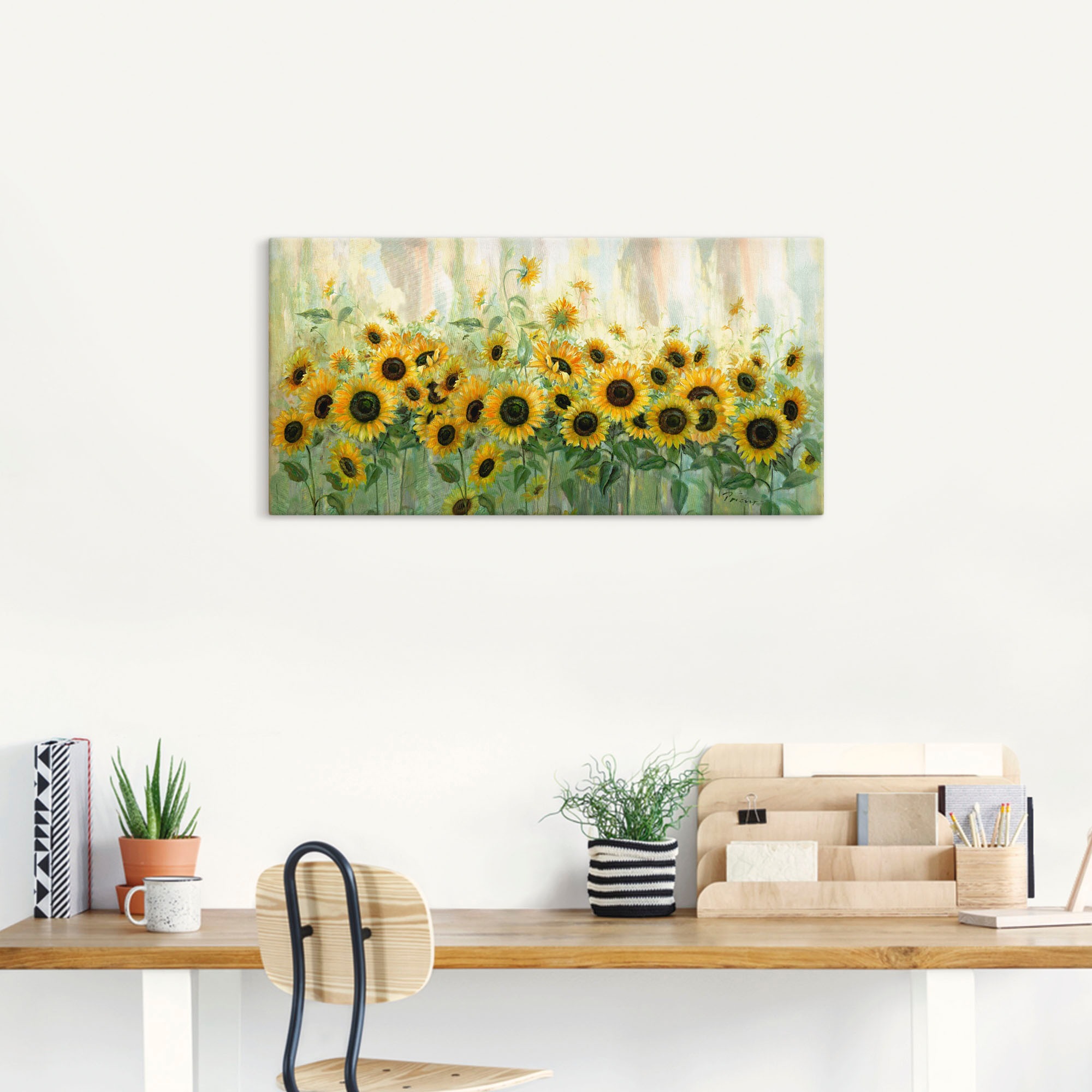 Thumbnail - Artland Wandbild "Sonnenblumenwiese", Blumen, (1 St.), als Leinwandbild, Wandaufkleber in verschied. Größen