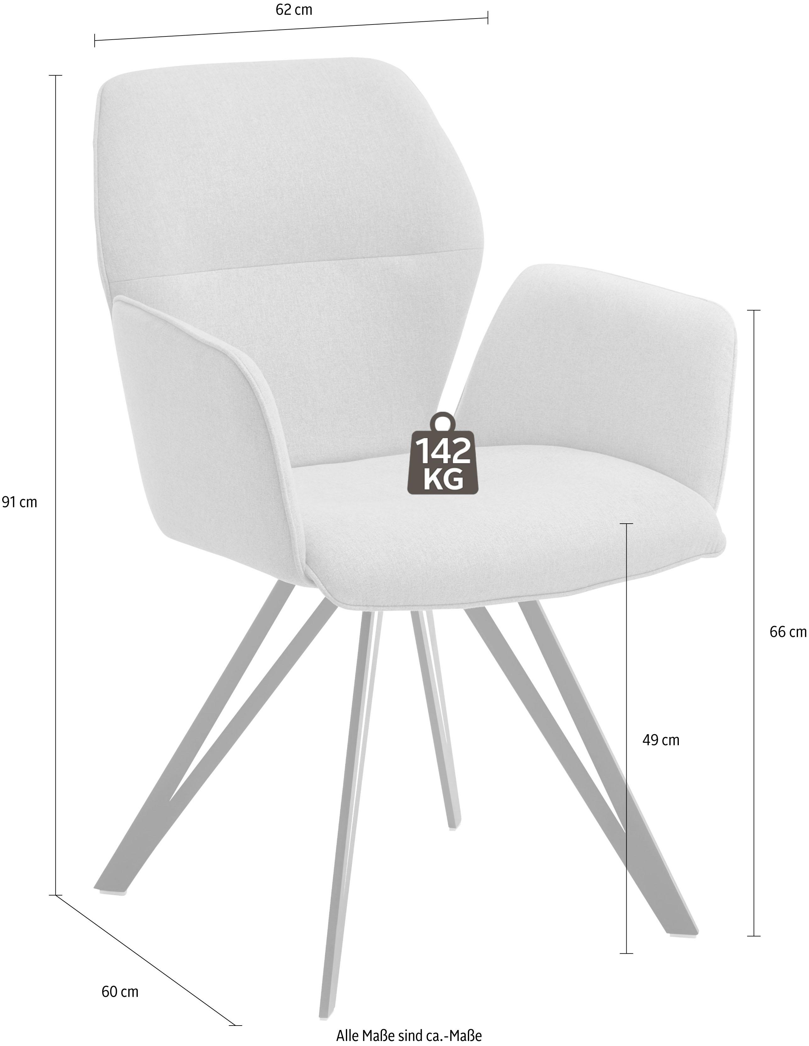 Thumbnail - NIEHOFF SITZMÖBEL Armlehnstuhl "Merlot 1132-04" () Gestell aus schwarzem Eisen, 2er Set