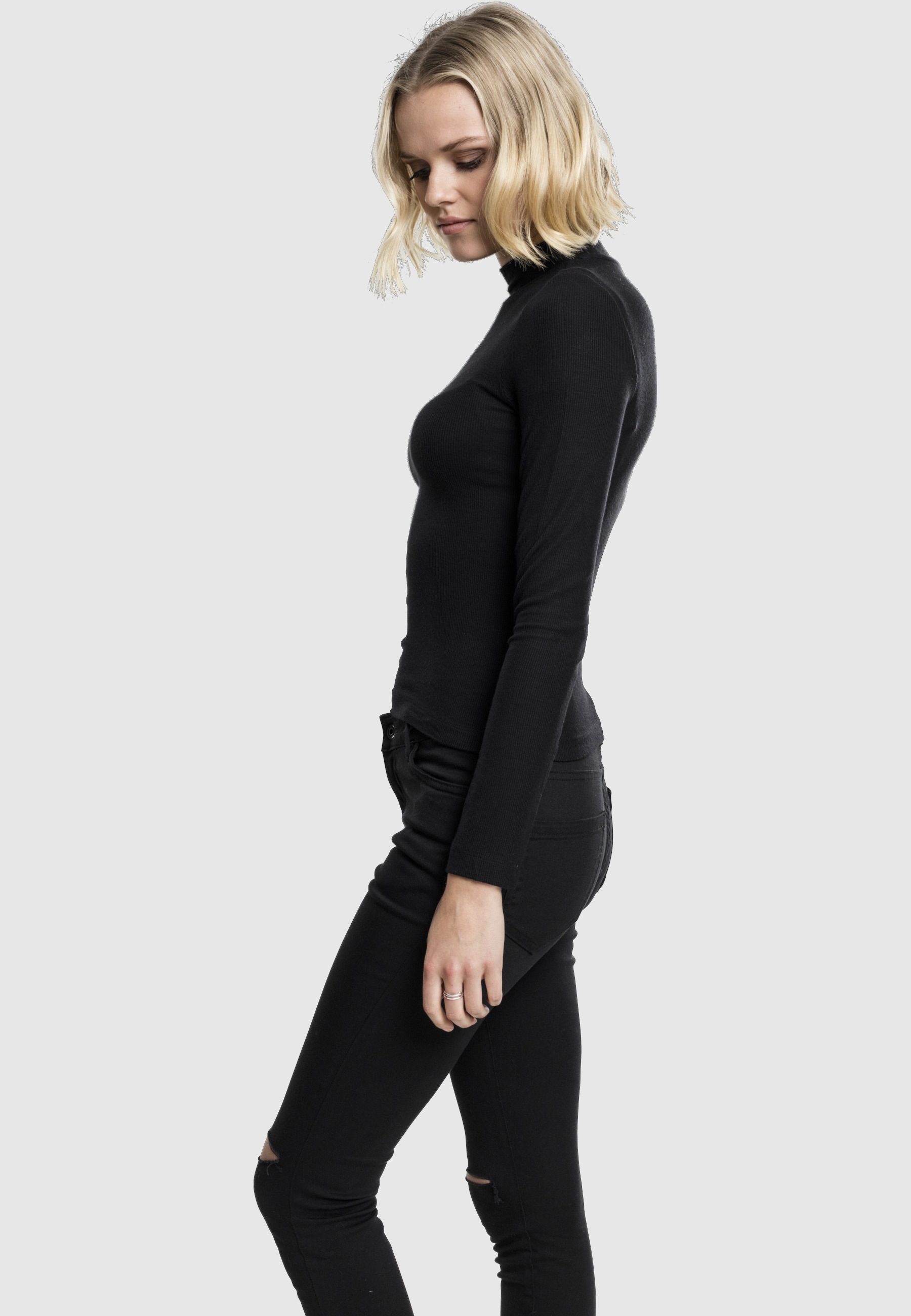 URBAN CLASSICS T-Shirt »Urban Classics Damen Ladies Turtleneck Longsleeve« 1 Stk.