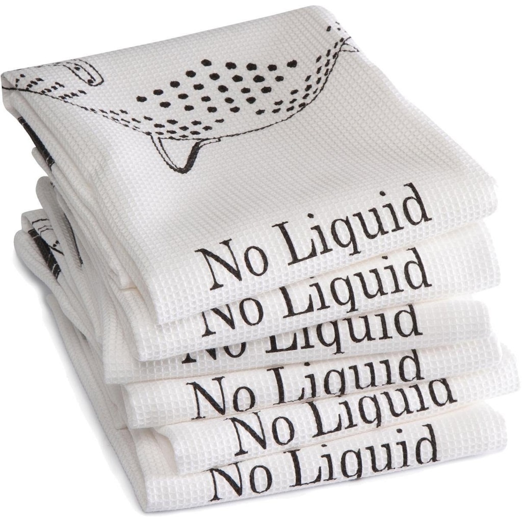 DDDDD Geschirrtuch »No Liquid«, (Set, 6 tlg.)