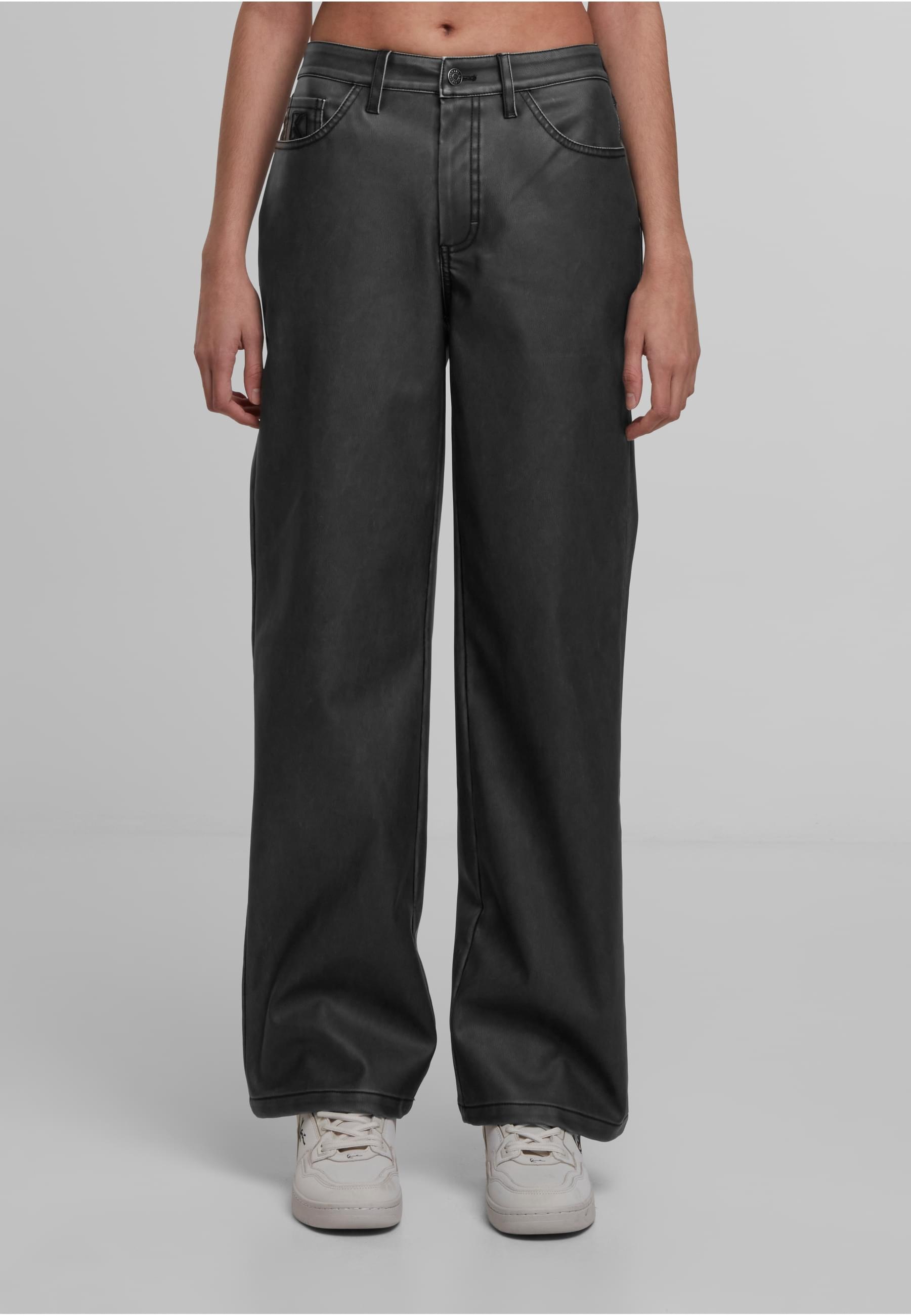 Karl Kani Stoffhose »Karl Kani Signature Pu Wide Leg Pants black«, (1 tlg.)