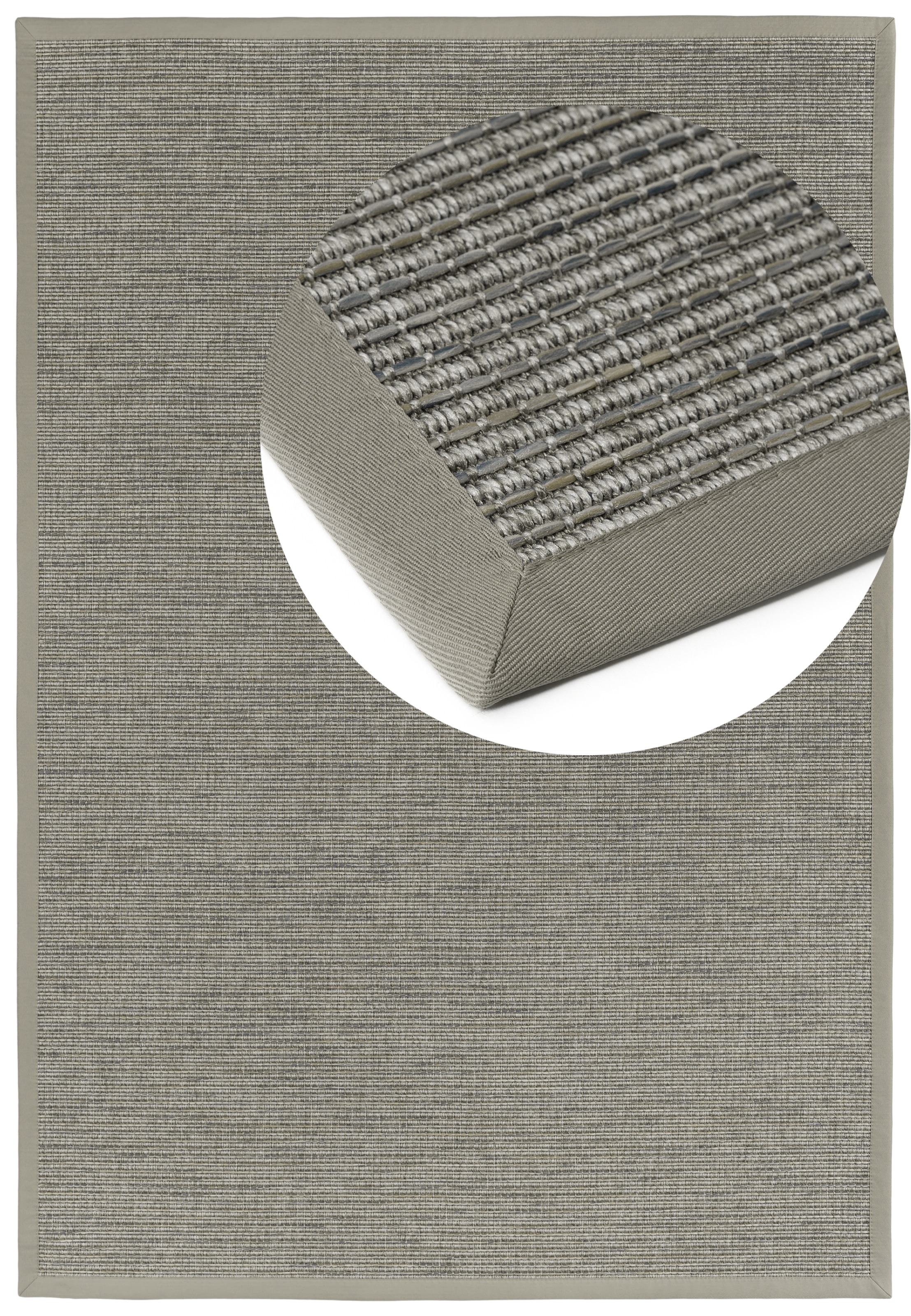 Dekowe 1100000002199 "Basic S2 Stripes" rechteckig 10 mm Höhe meliert, Sisaloptik, mit Bordüre, In- und Outdoor geeignet
