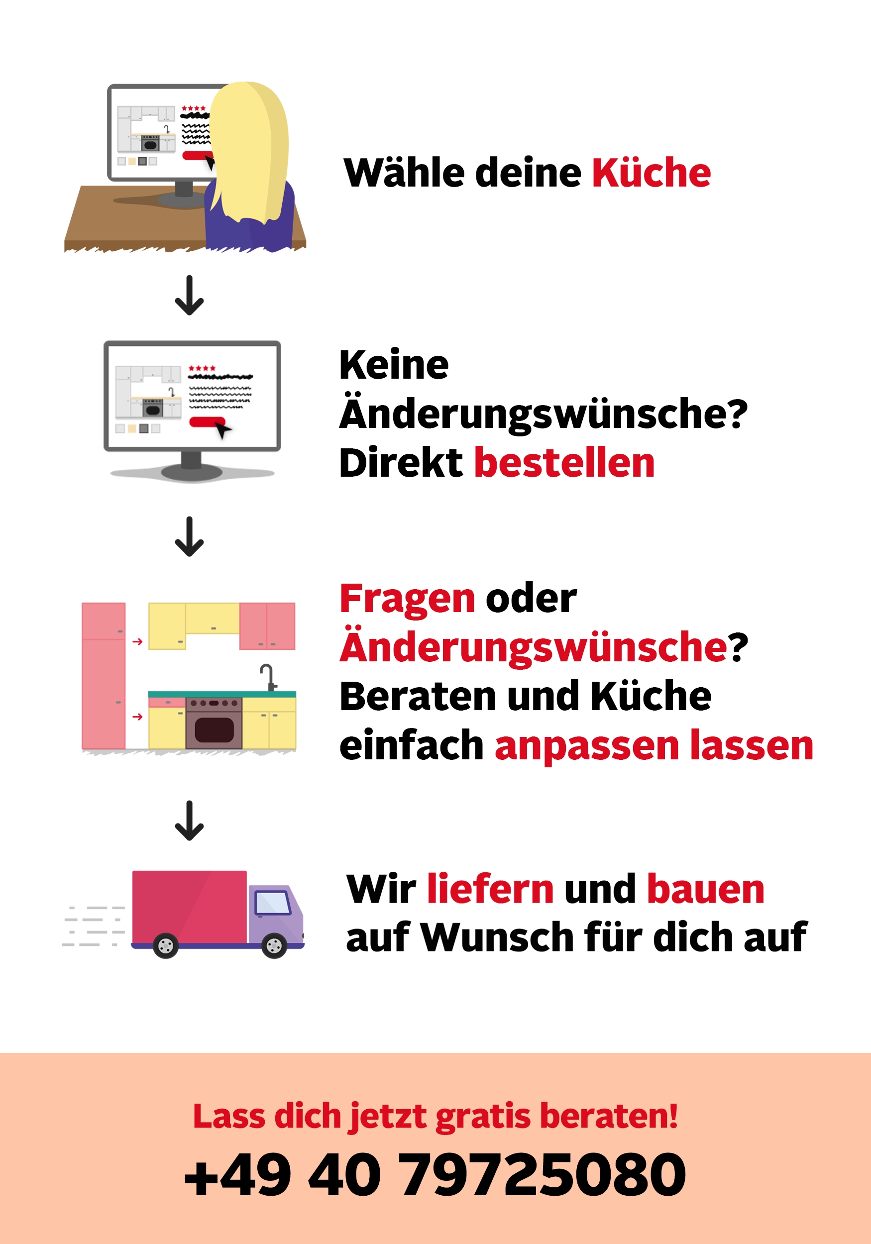 nobilia® Küchenzeile »"Easytouch II", NEU: individuell anpassbar mit gratis Profi-Beratung« vormontiert, Breite 300 cm, Ausrichtung wählbar, wahlw. mit E-Geräten