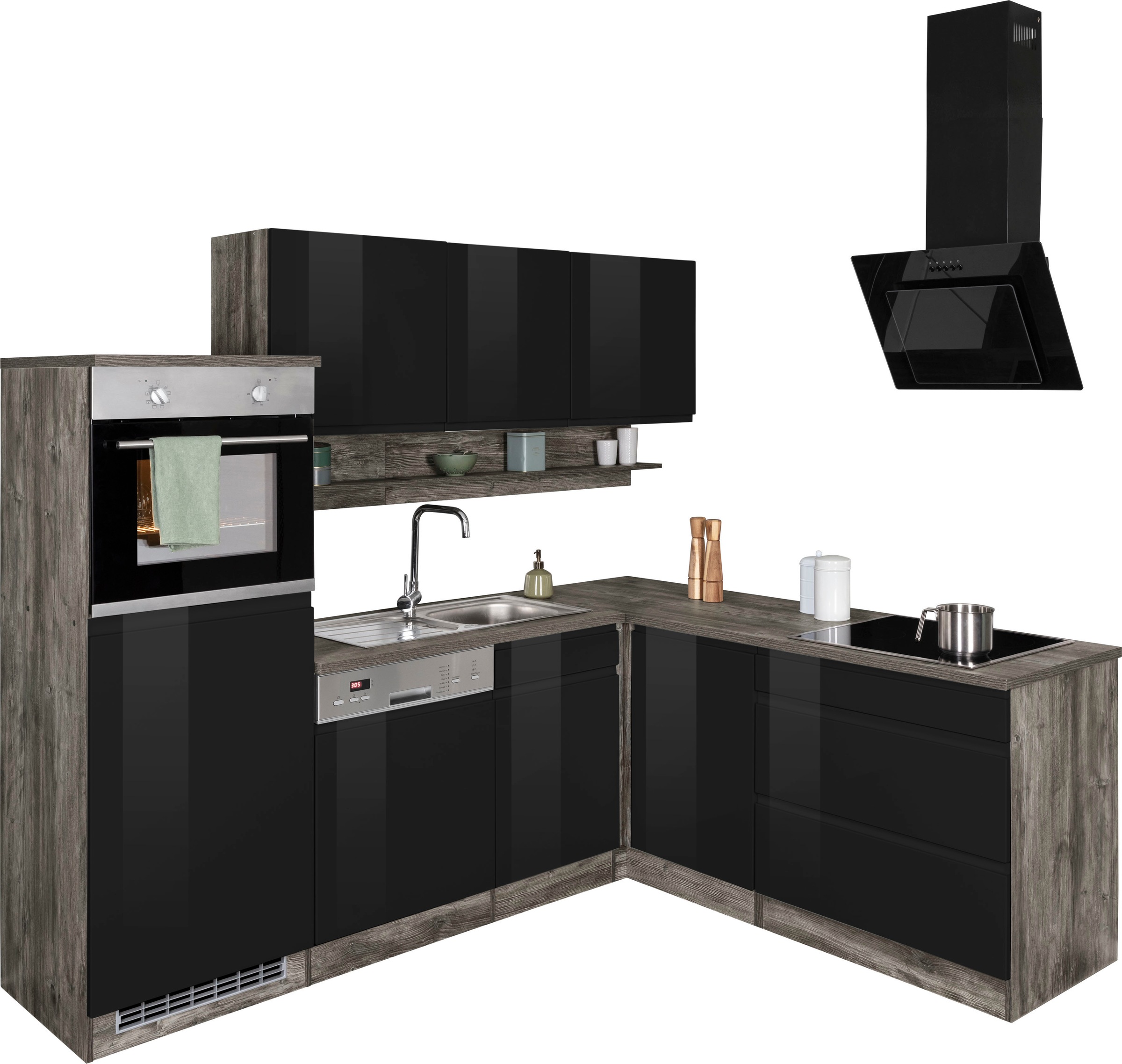 KOCHSTATION Winkelküche "KS-Virginia", Stellbreite 230/190 cm, mit E-Geräte günstig online kaufen