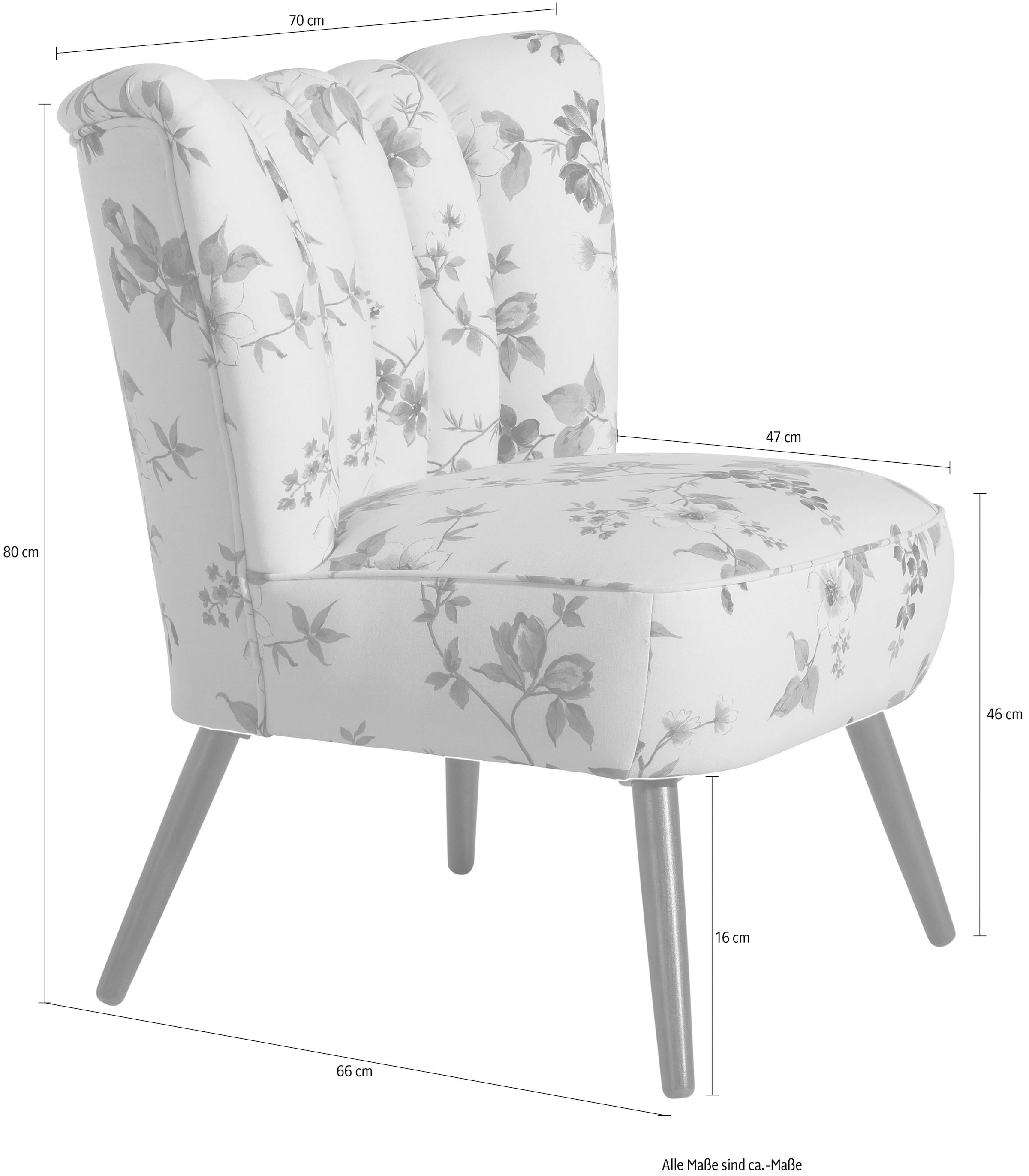 Max Winzer® Sessel »Aspen, Loungesessel«, im Retrostil, mit Blumenmuster