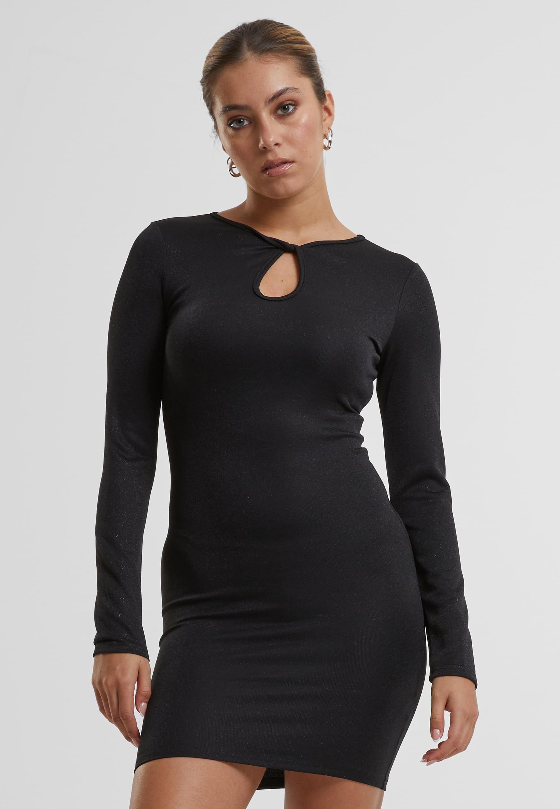 URBAN CLASSICS Shirtkleid »Urban Classics Ladies Glitter Longsleeve Dress«, (1 tlg.)
