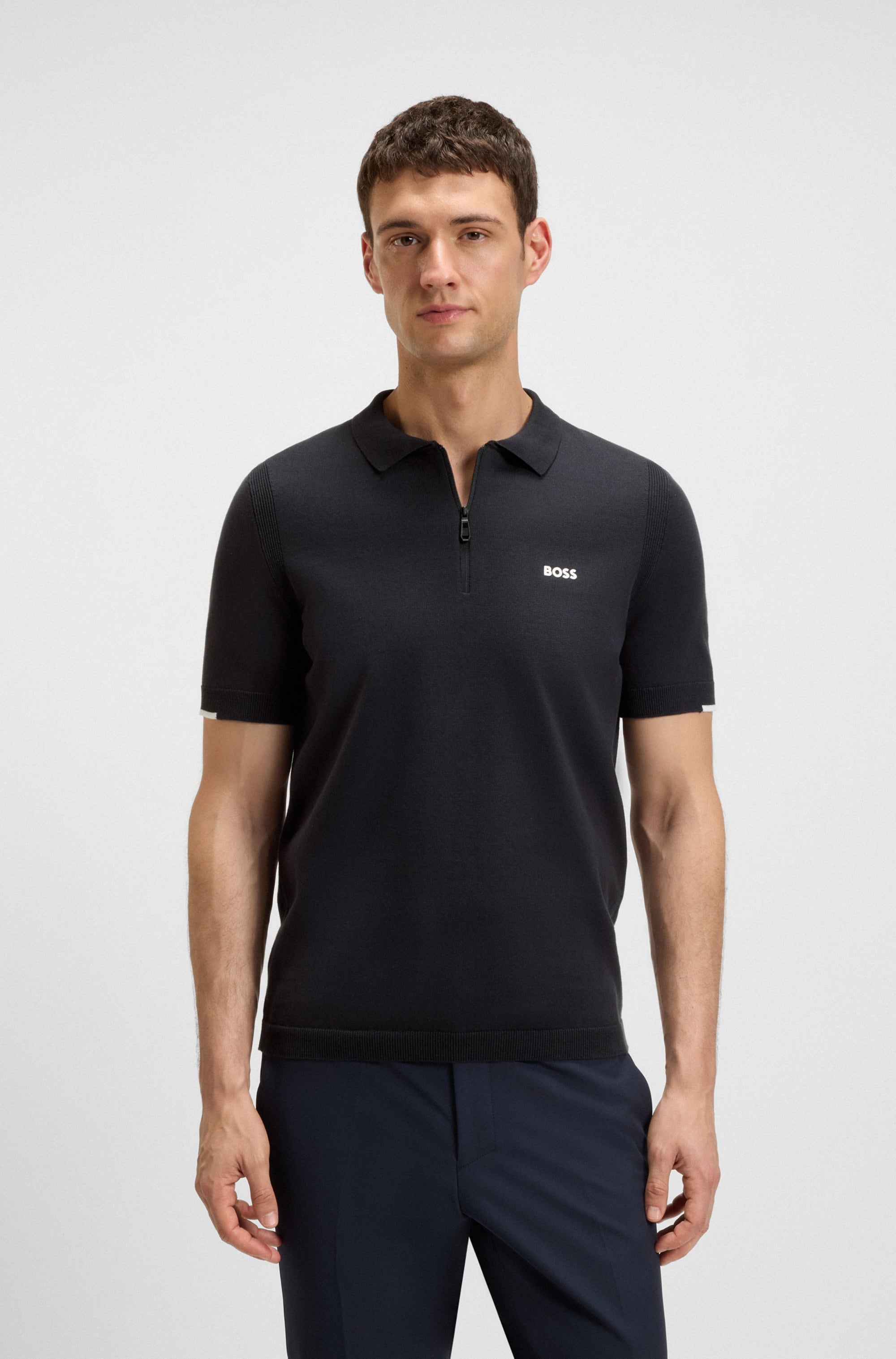 BOSS GREEN Kurzarmpullover "K Ever-X PS", mit Perforierungen zur Belüftung günstig online kaufen