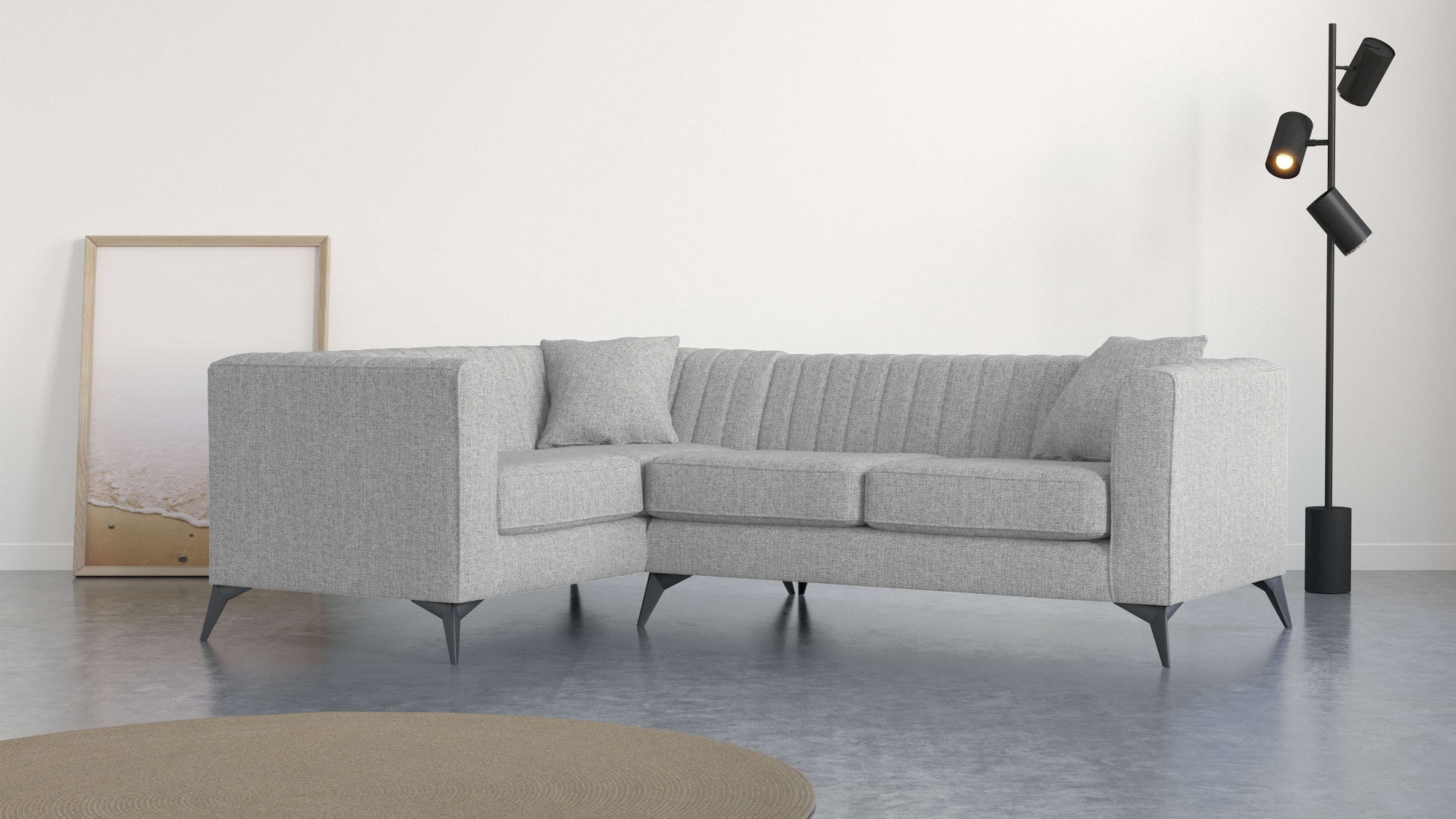 Places of Style Ecksofa "MATTHEW L-Form ideal für kleine Räume, Maße B/T/H: günstig online kaufen