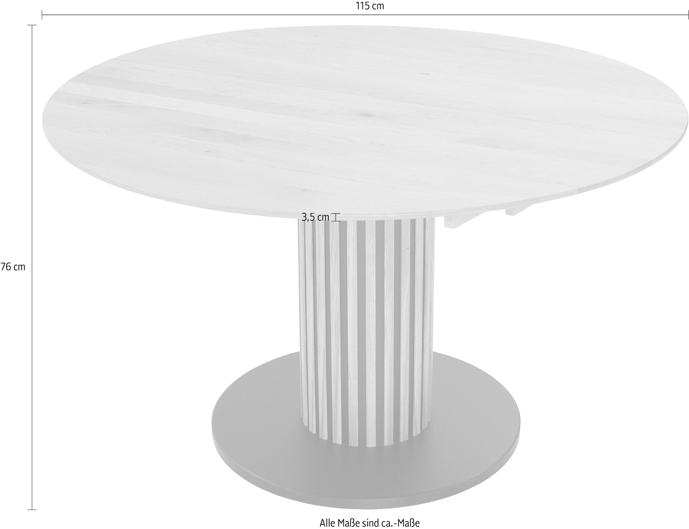 NIEHOFF SITZMÖBEL Esstisch »Circus« Charakter-Eiche massiv mit oder ohne Funktion, H 76 cm