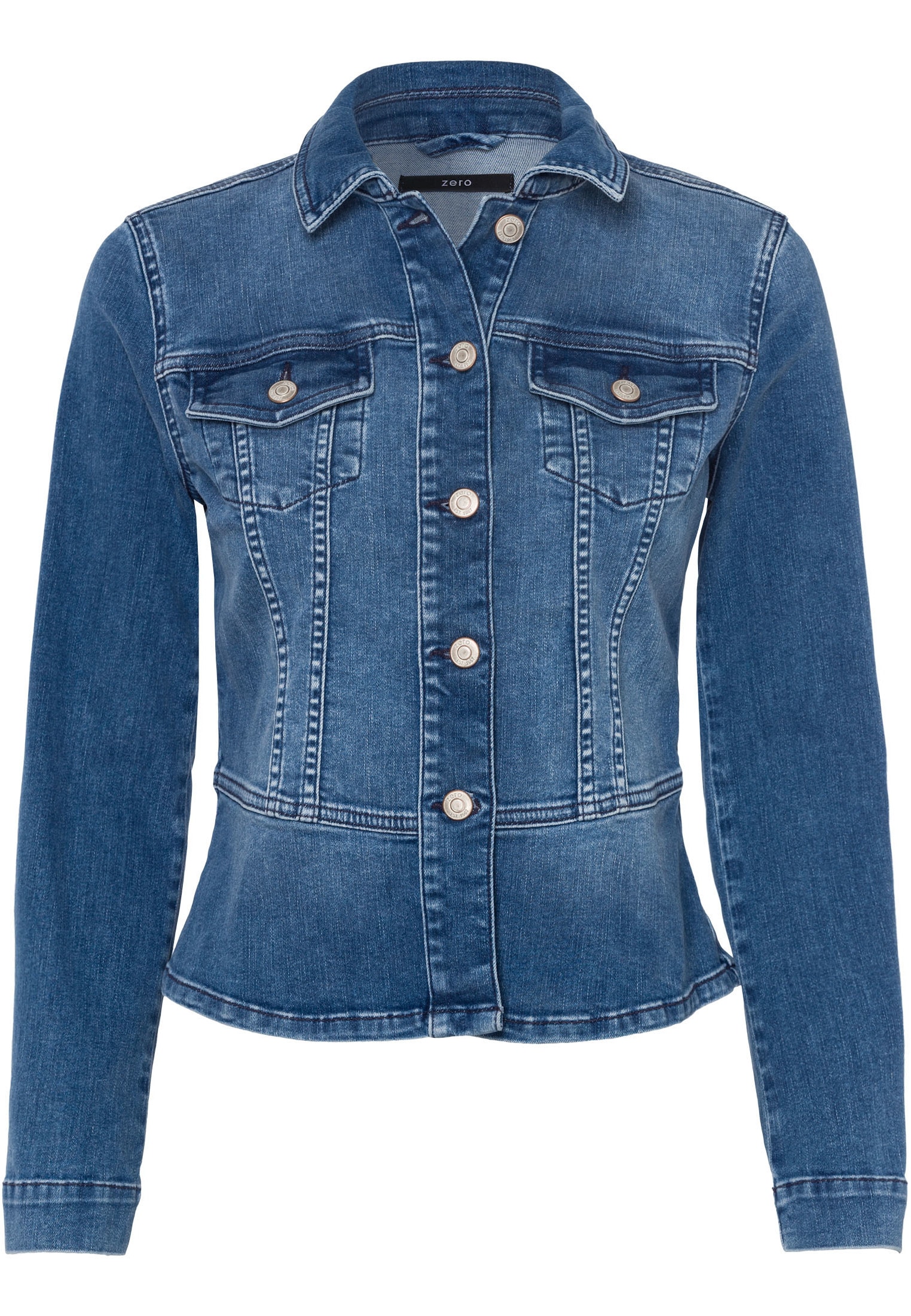 Zero Jeansjacke »zero Jeansjacke mit Schößchen«