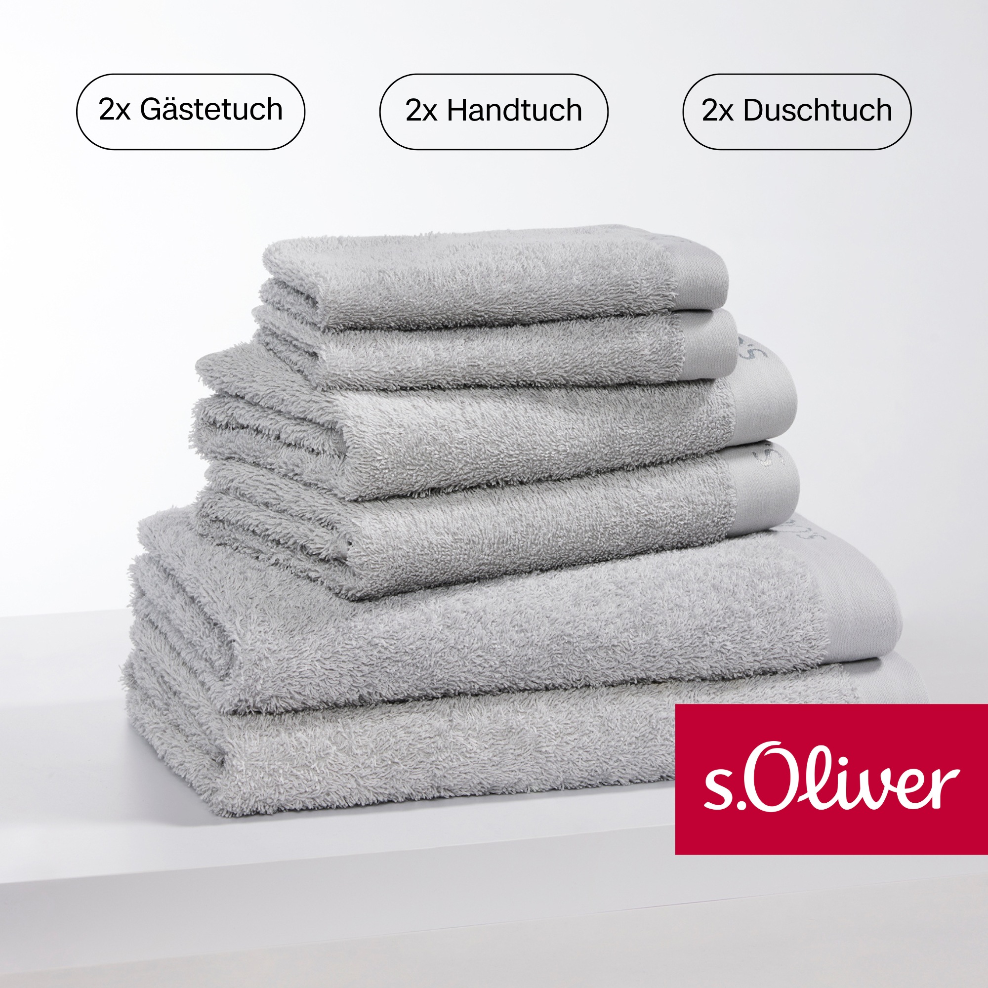 s.Oliver Handtuch Set "s. Oliver, besonders weich und saugfähig,", (Set, 6 St., 2 Gästetücher 30x50 cm-2 Handtücher 50x1