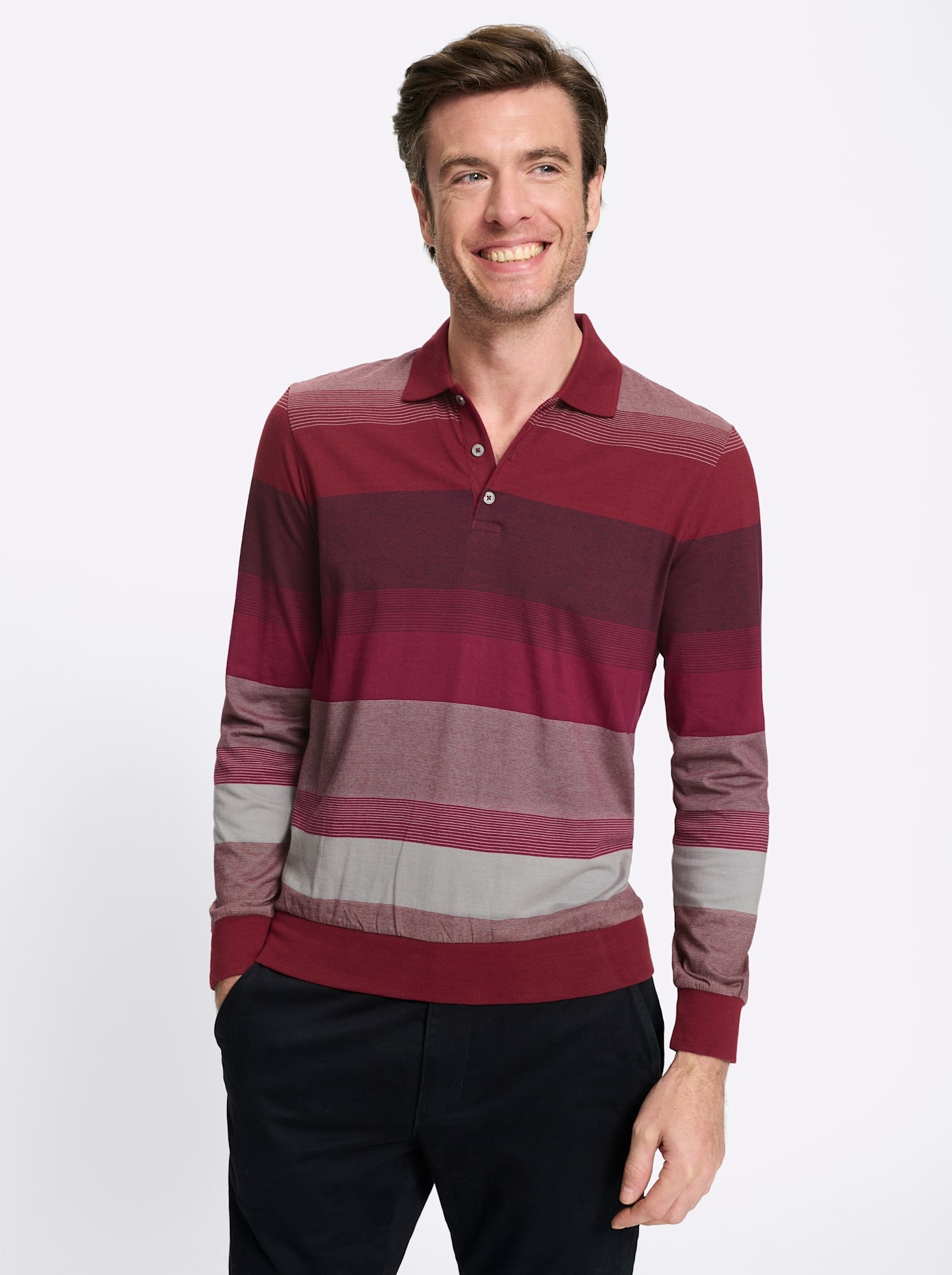 Marco Donati Langarm-Poloshirt "Langarm-Shirt" 1