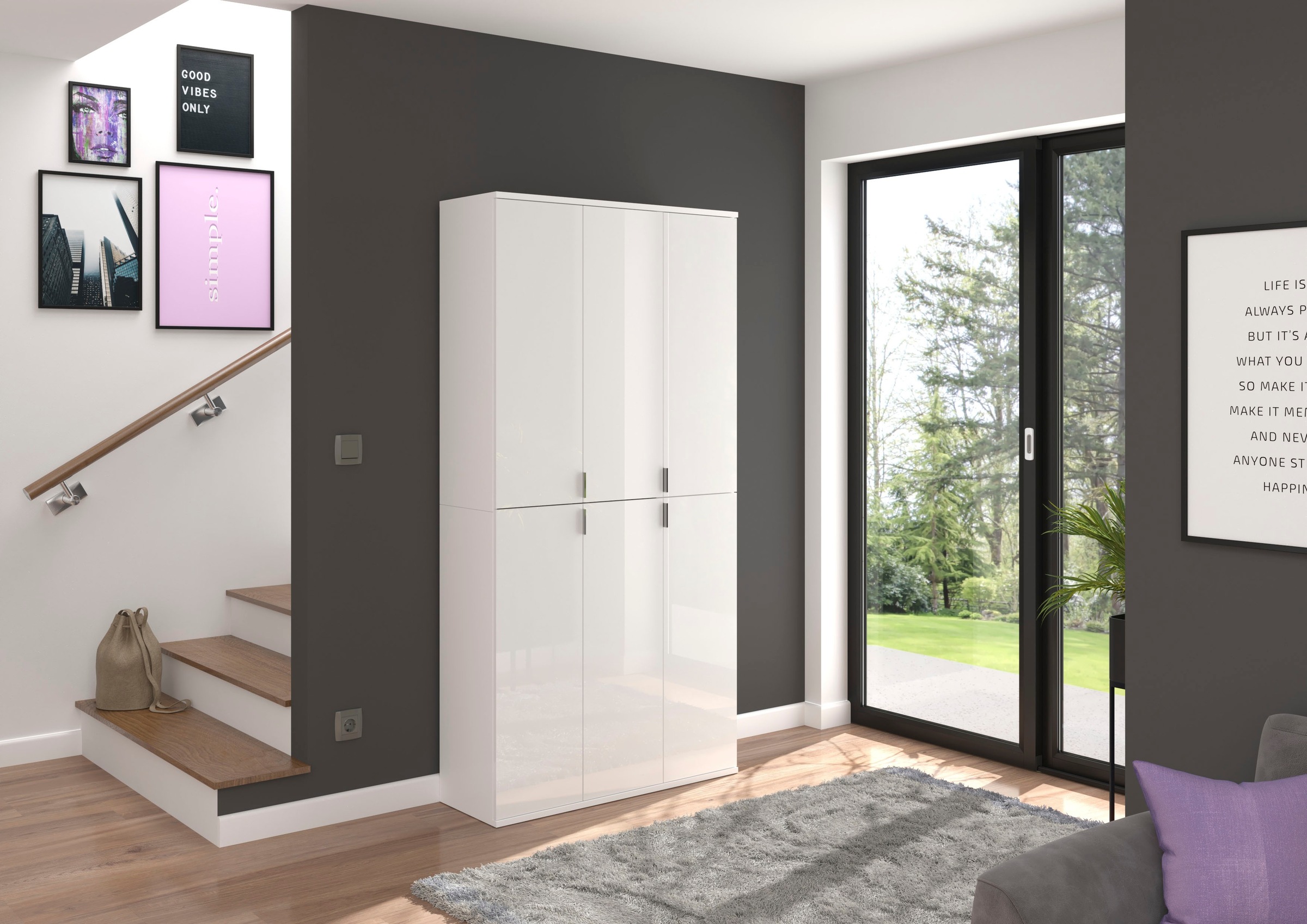 Home affaire Garderoben-Set "Trondheim, 91 cm, best. aus 2 Schränken, 6 Tür günstig online kaufen