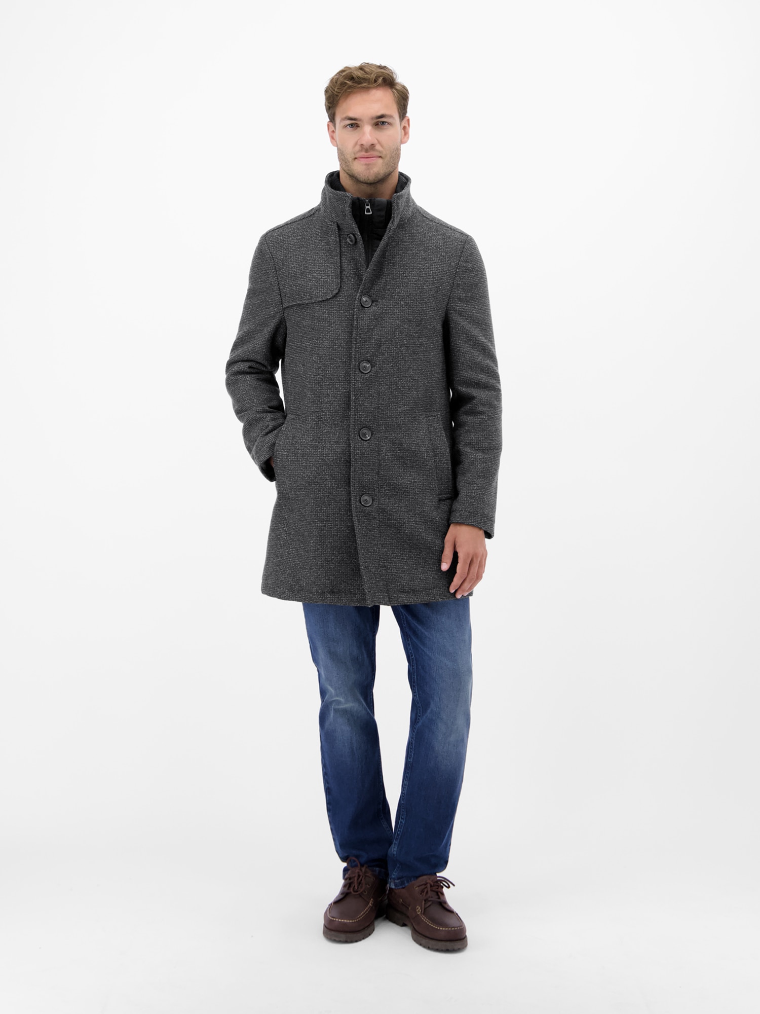 LERROS Wollmantel »LERROS Sportiver Wollmantel für Herren«