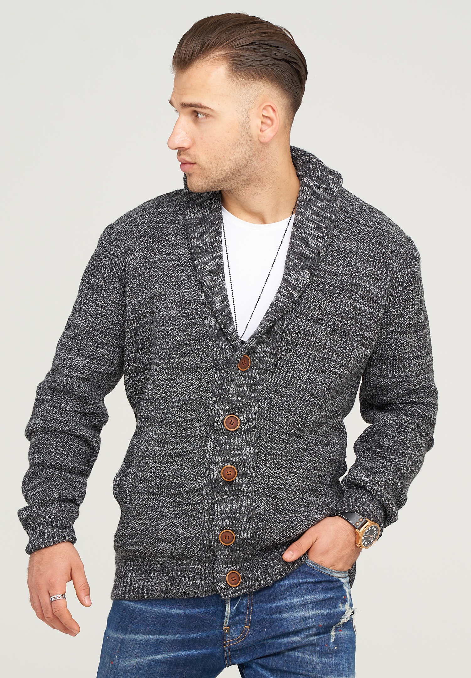 behype Strickjacke "MIKITA", mit Schalkragen günstig online kaufen