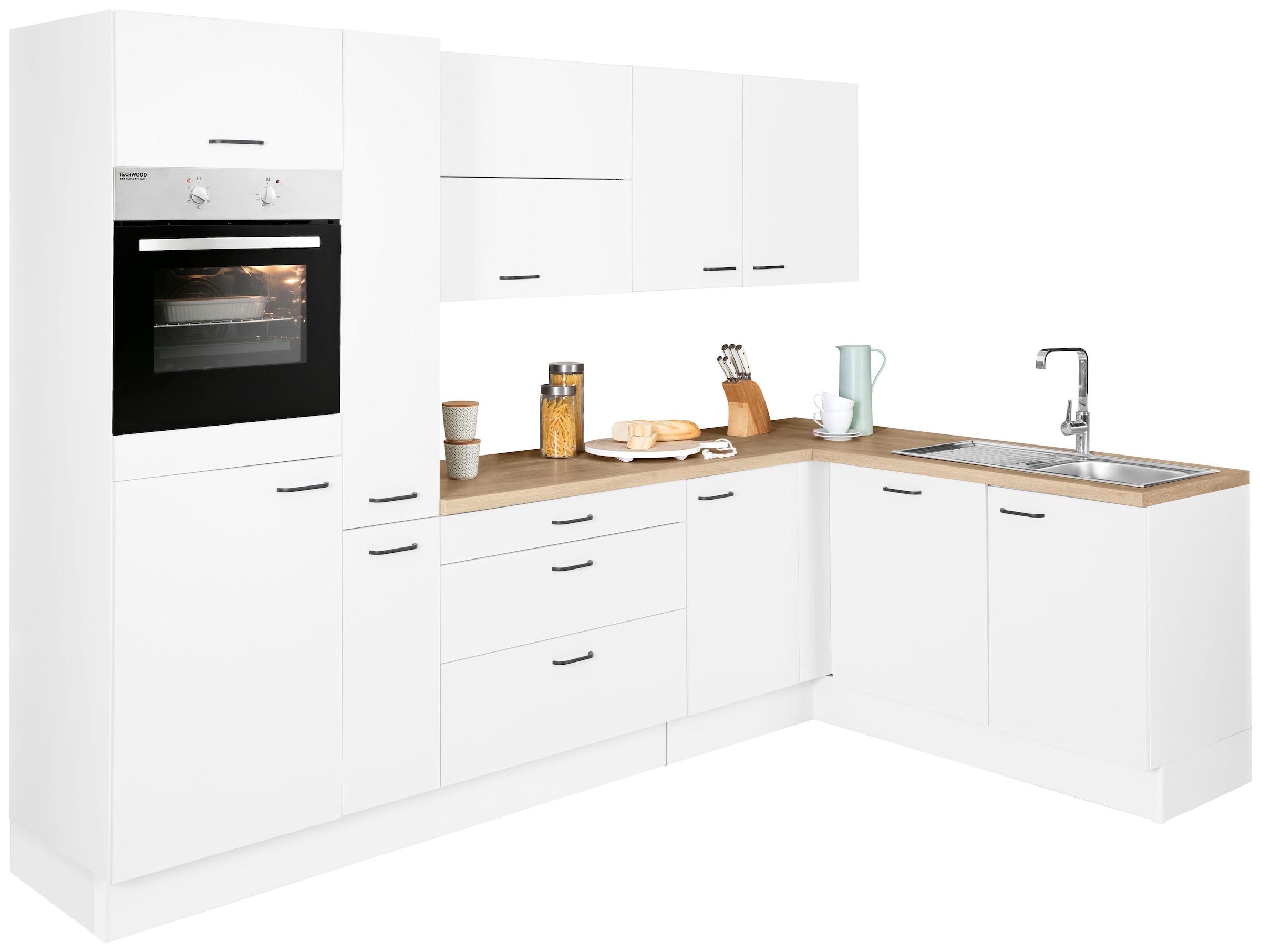 Winkelküche »Elga«, Premium-Küche mit Soft-Close-Funktion, Stellbreite 265 x 175 cm