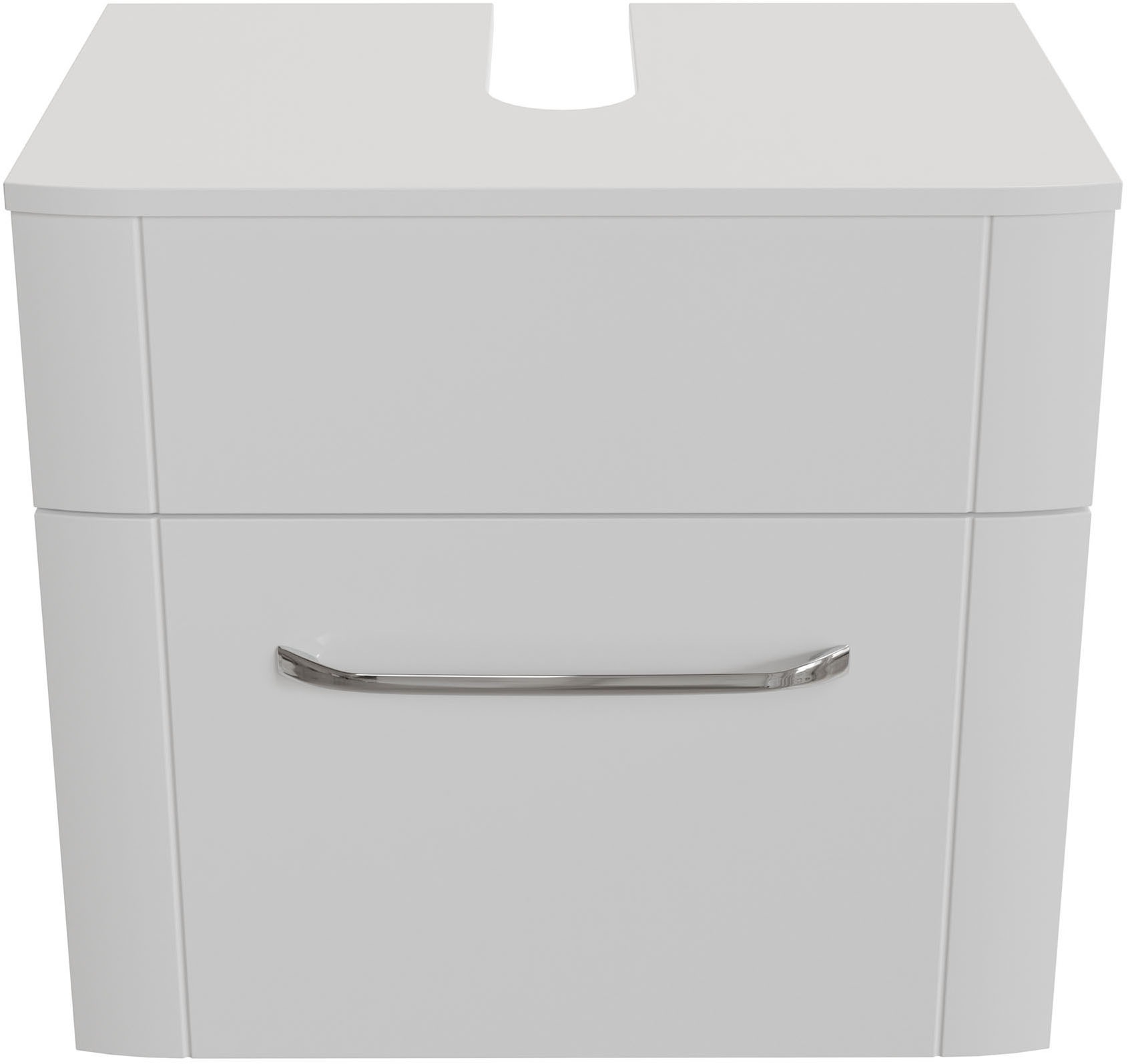 Saphir Waschbeckenunterschrank »Waschbeckenunterschrank Serie 3006, 1 Schublade,Siphonausschnitt, 60cm«, Waschbeckenschrank inkl. Soft-Close, Griff in Chrom Glanz