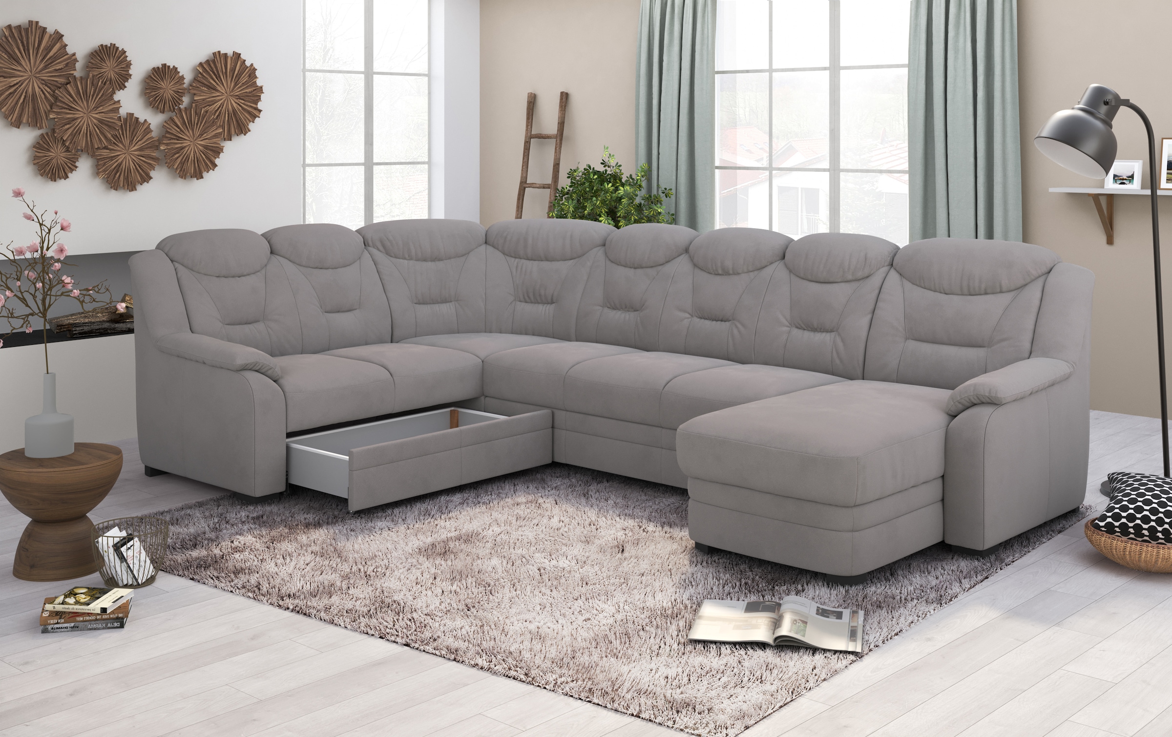 COTTA Wohnlandschaft »Marcus U-Form«, wahlweise mit Bettfunktion & Stauraum