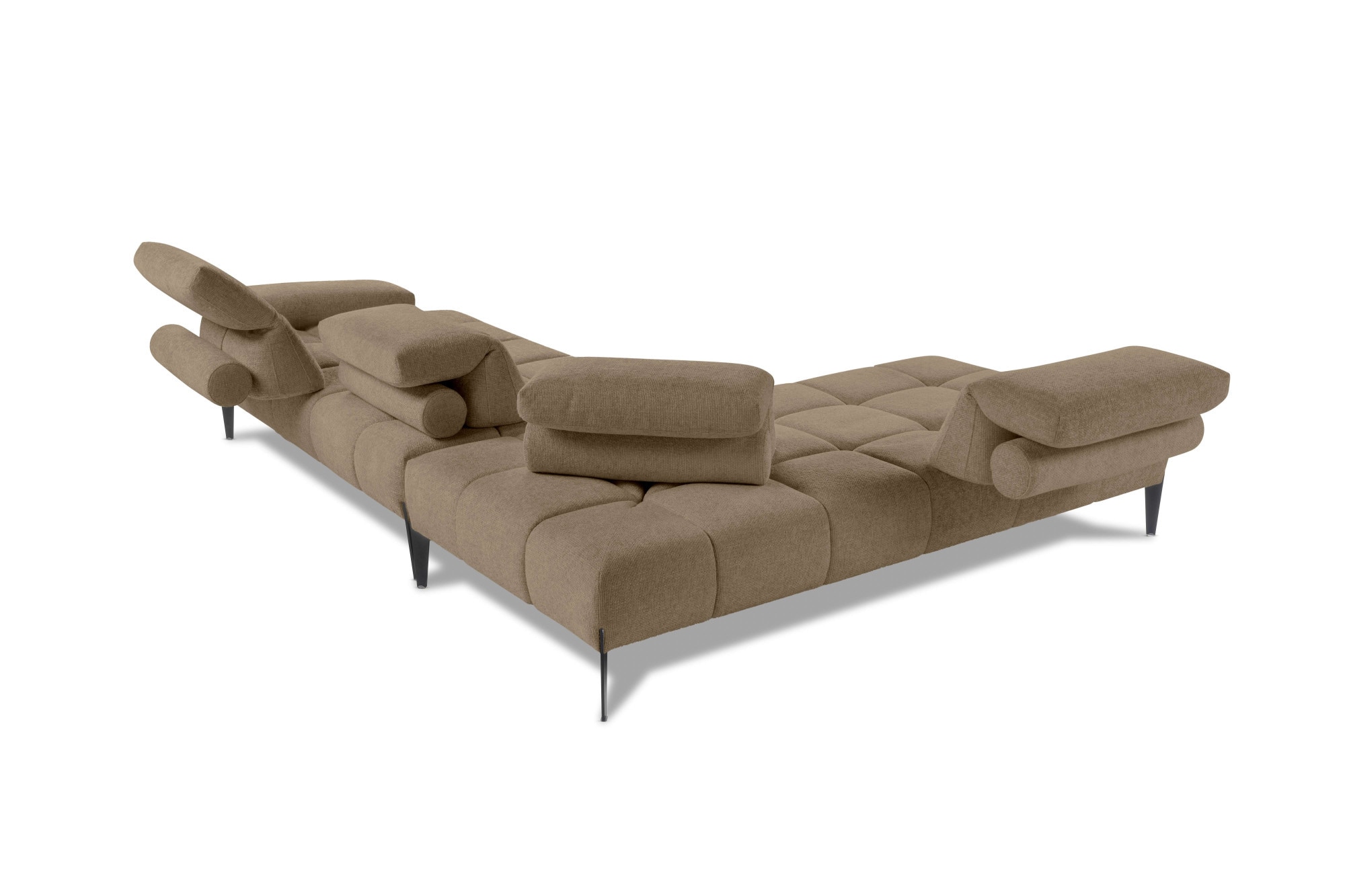 CALIA ITALIA Ecksofa »Skyline, Made in Italy, Design-Sofa, L-Form, mit Sitztiefenverstellung« verstellbare Armlehne und Kopfstütze für maximalen Komfort