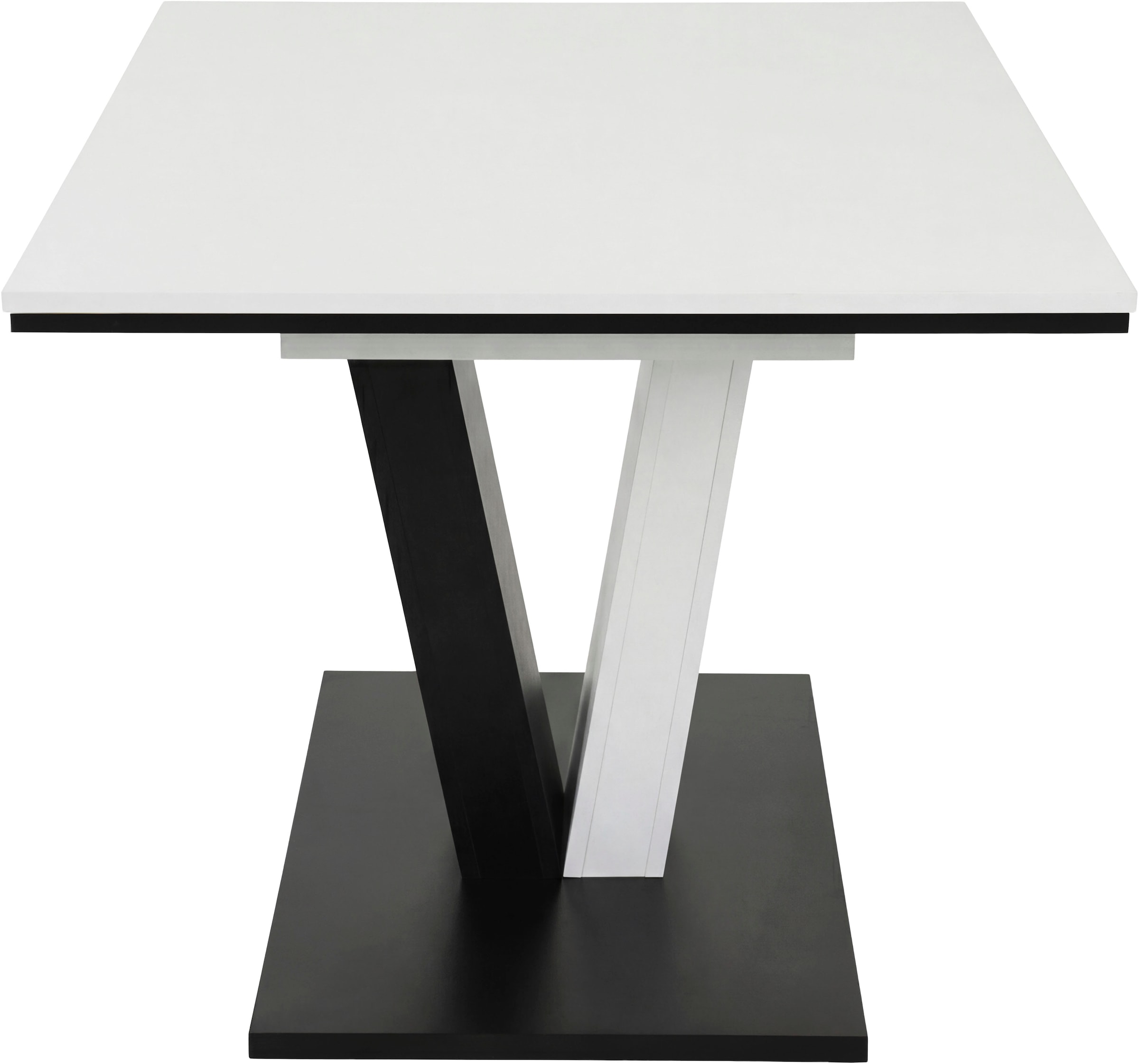 OTTO home Essgruppe »"Altona", Esstisch ausziehbar plus 6 Stühle, TOPSELLER!« Esstisch ausziehbar 140 - 180 cm, 6 Freischwinger, 7 tlg. tlg. Säulentisch 140-180x90 cm, Stuhl mit Federkorb, 140 kg belastbar