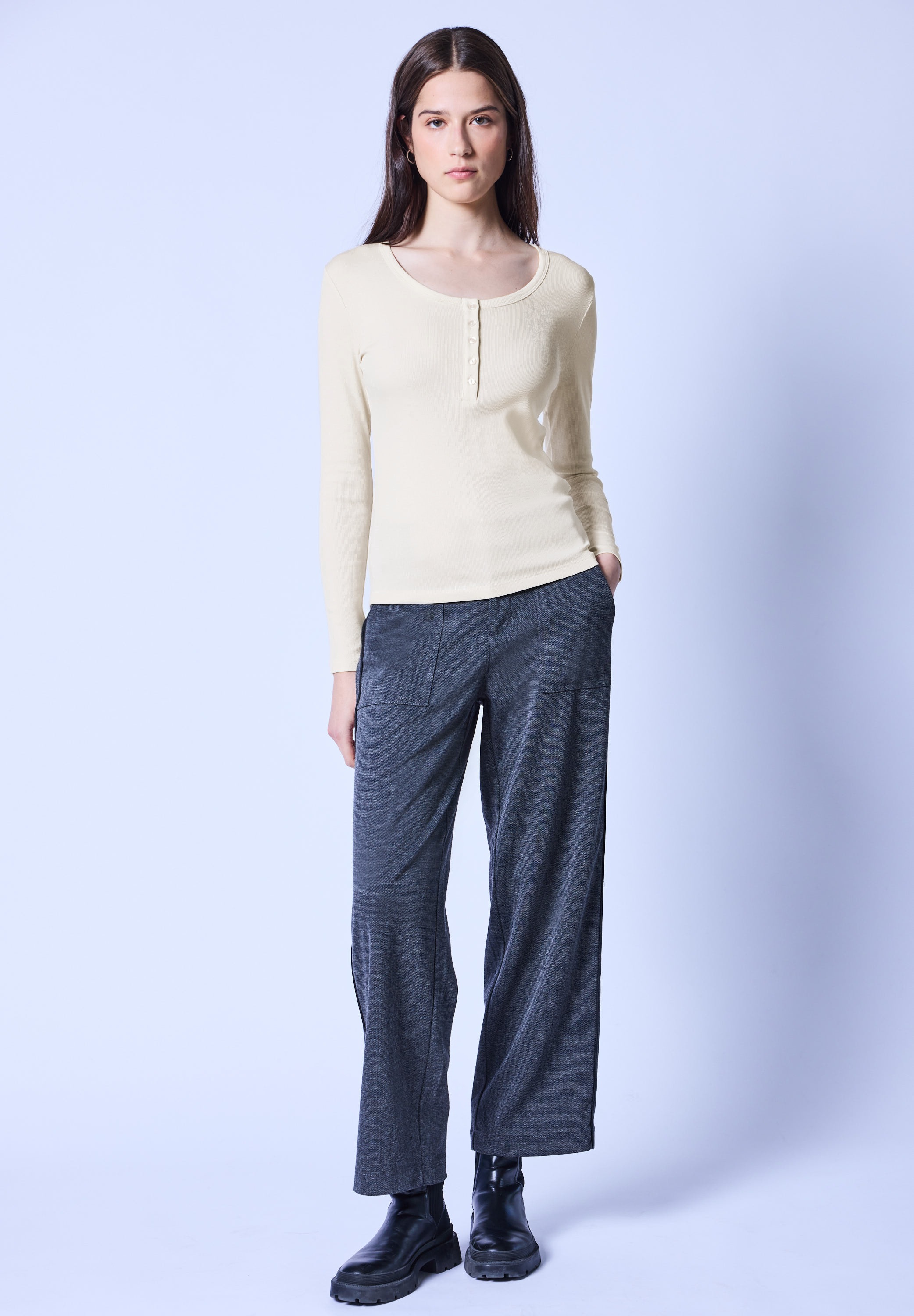 STREET ONE STUDIO Langarmshirt mit Rundhalsausschnitt