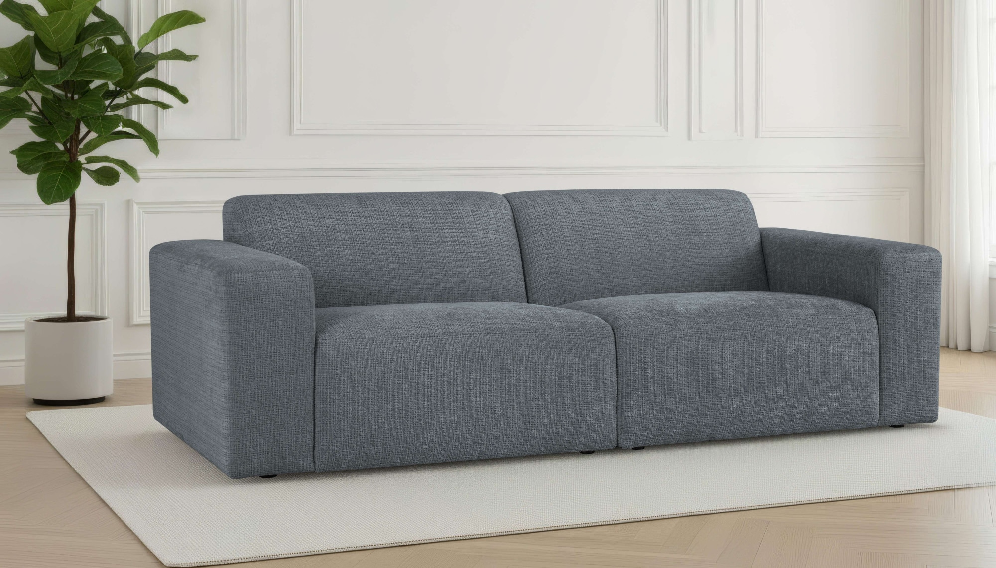 OTTO home 3-Sitzer »Koa, 228 cm, Modulsofa in Cord, Chenille, Struktur, Webstoff« Designsofa, weicher Lounge-Sitzkomfort, Welleunterfederung, bodentief