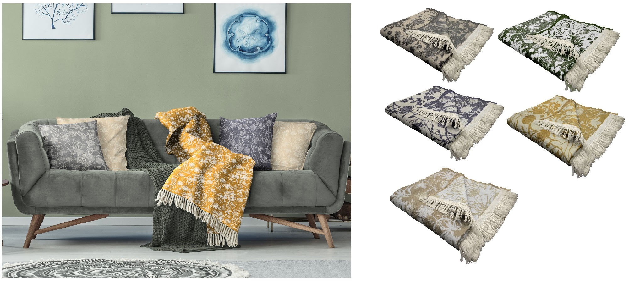 Adam Wohndecke »Flower Cuvée«, im floralem Design, Kuscheldecke