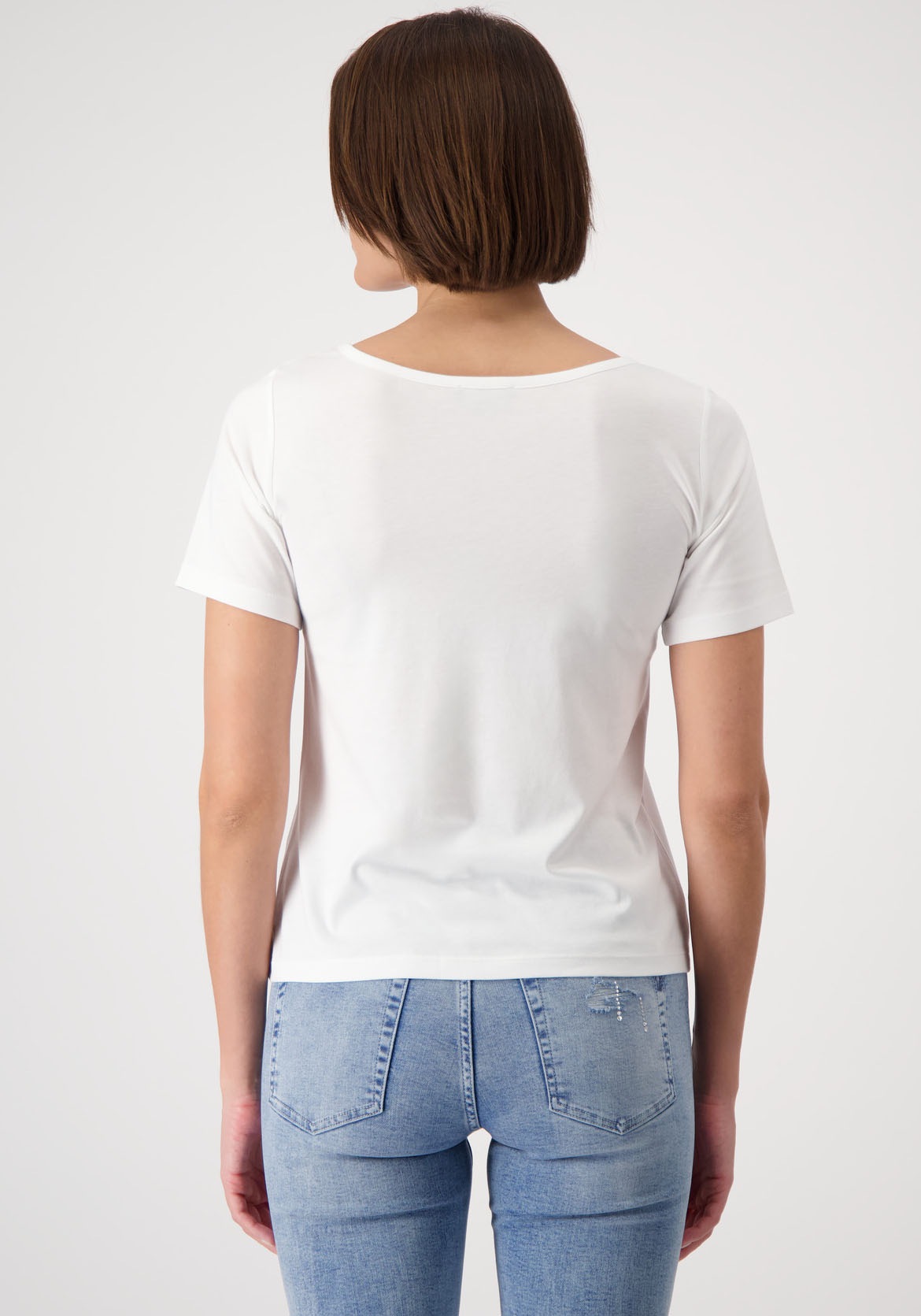 Monari Rundhalsshirt, mit Frontprint und Glitzernieten