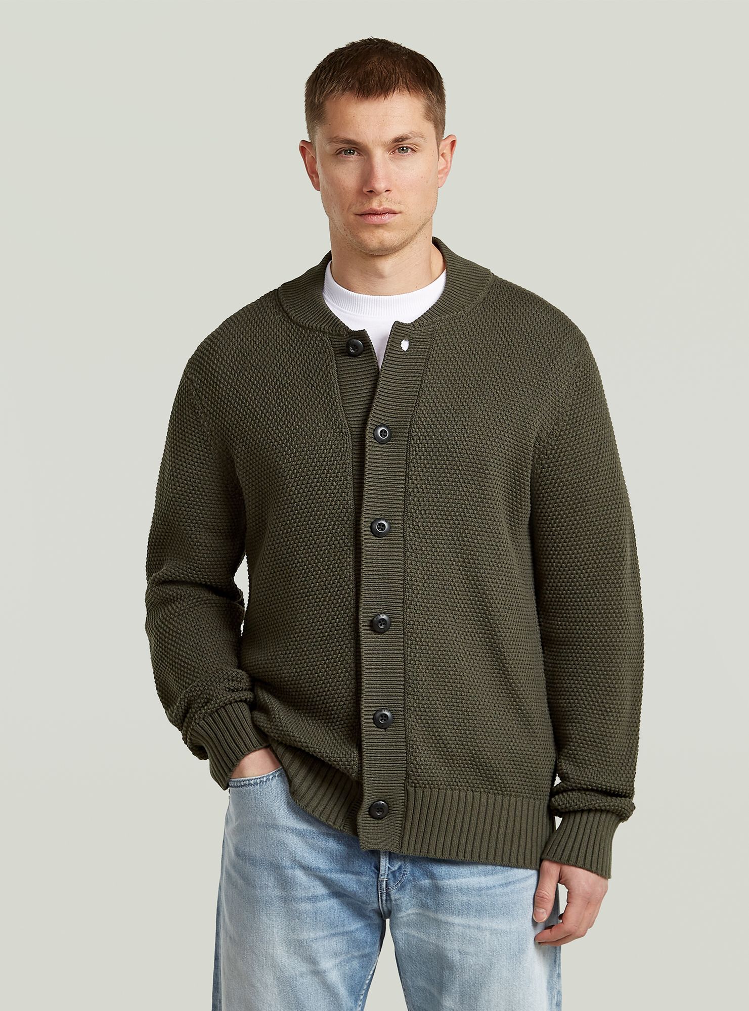 G-STAR "Honey Comb Structure Cardigan Knit"