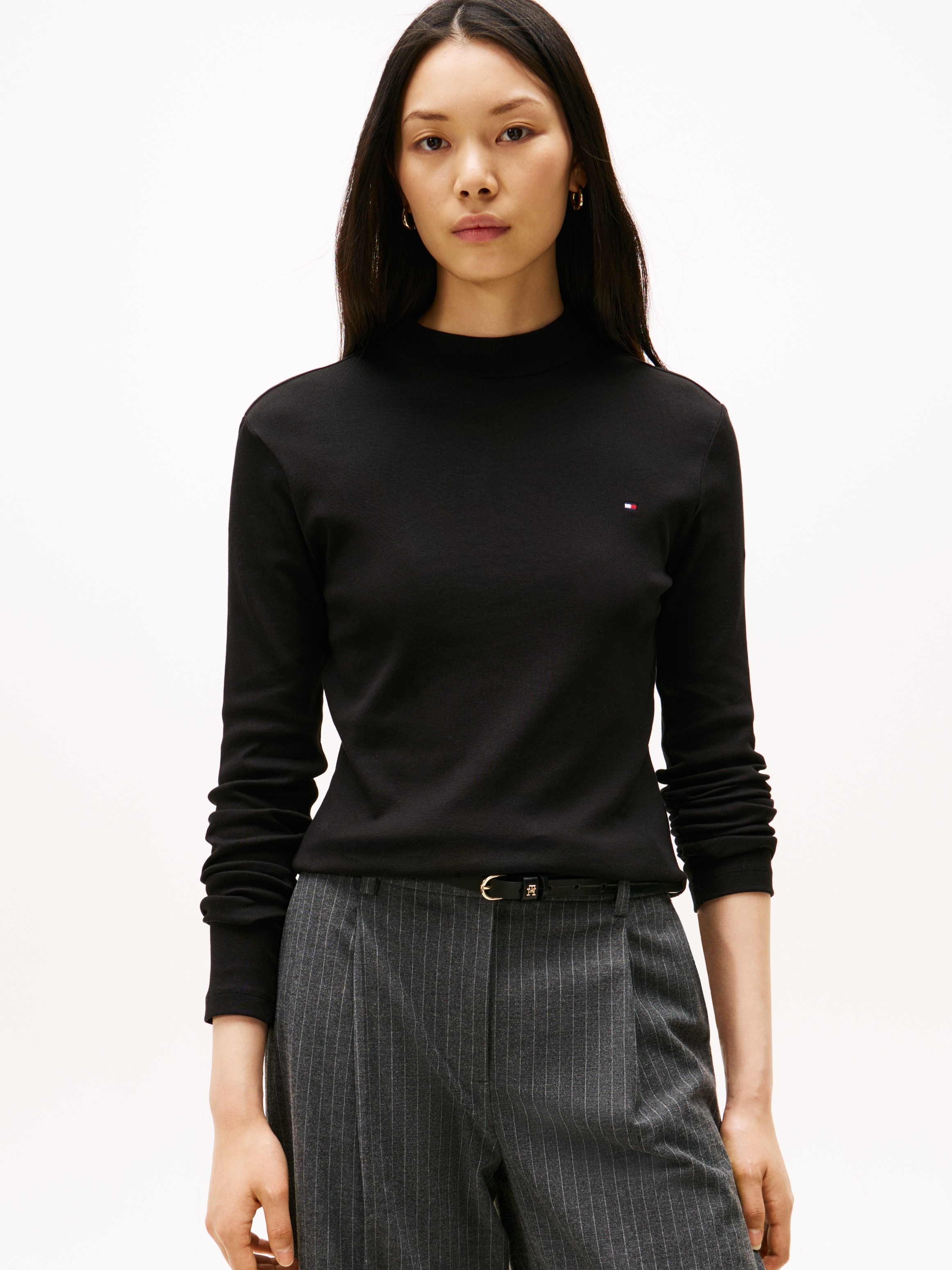 Tommy Hilfiger Langarmshirt "SLIM CODY MOCK-NK LS" Baumwolle, slim fit