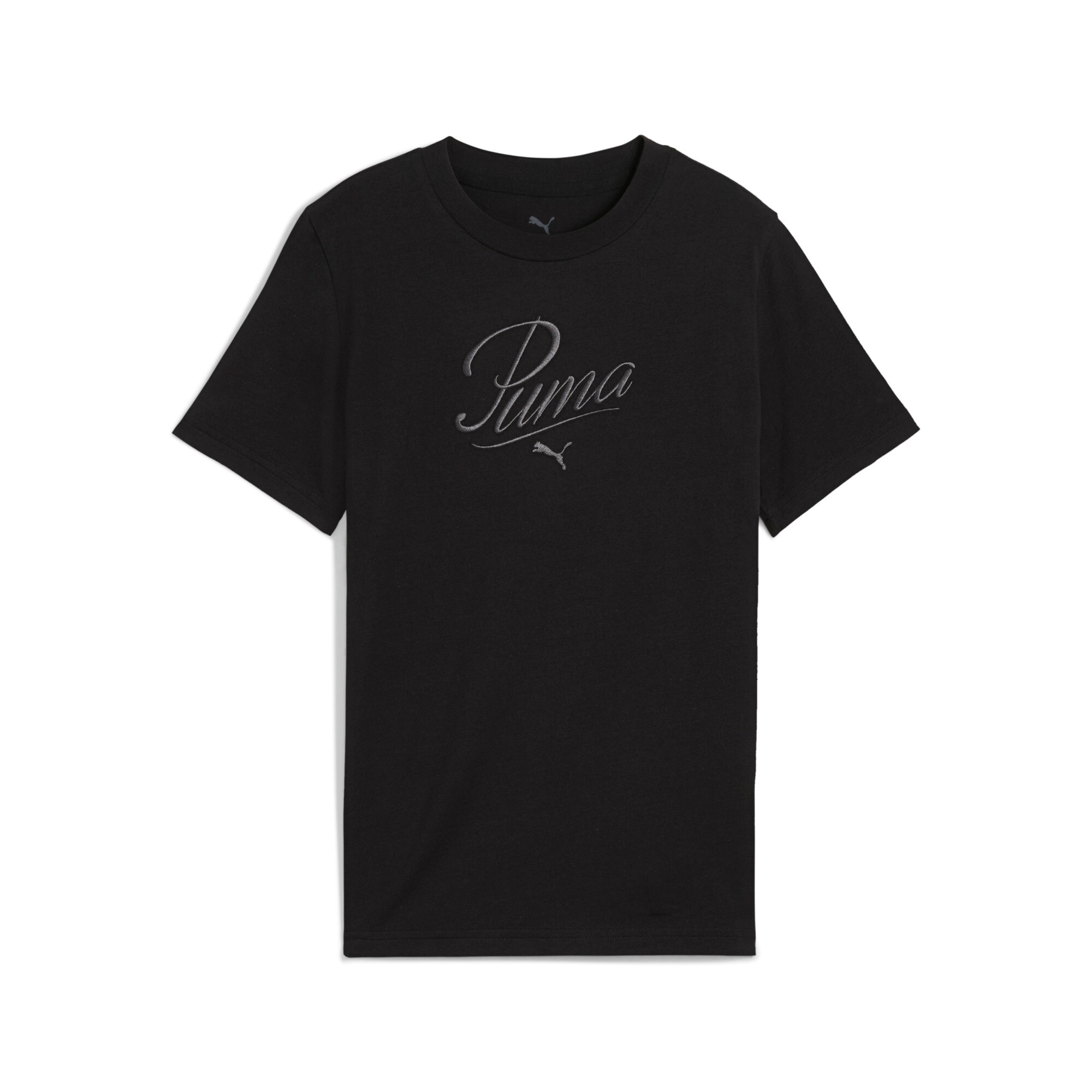 PUMA T-Shirt "ESS SCRIPT TEE G" Regular Fit, Kurzarm, Rundhalsausschnitt, mit Logodruck