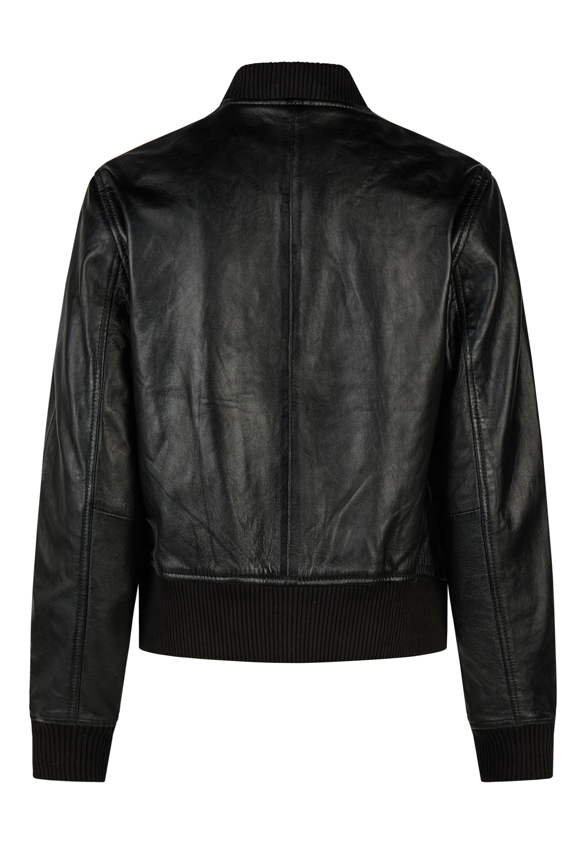 Apple of Eden Lederjacke »Apple of Eden Lederjacke« ohne Kapuze mit Rippbündchen an den Ärmeln