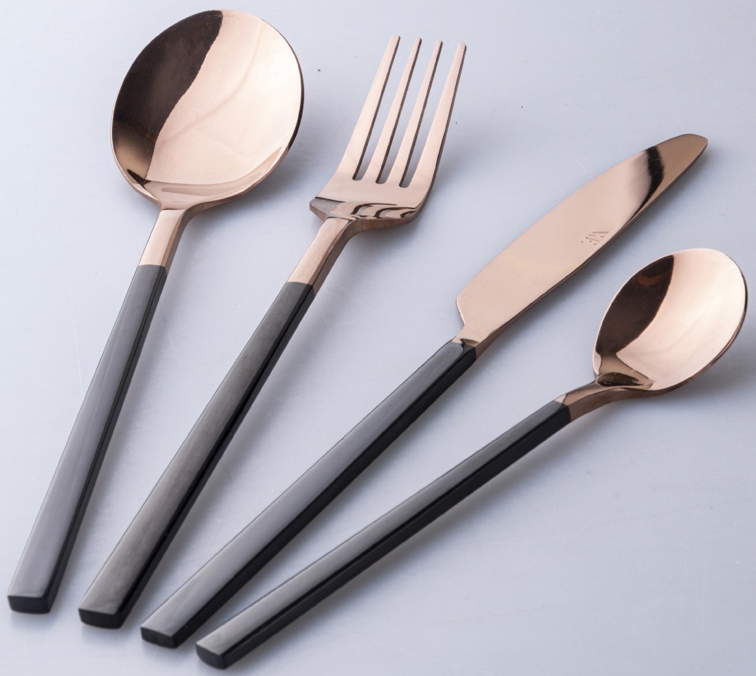 Villa d'Este Besteck-Set »Stylo Duo poliert«, (Set, 24 tlg.), Essbesteck-Set, poliert