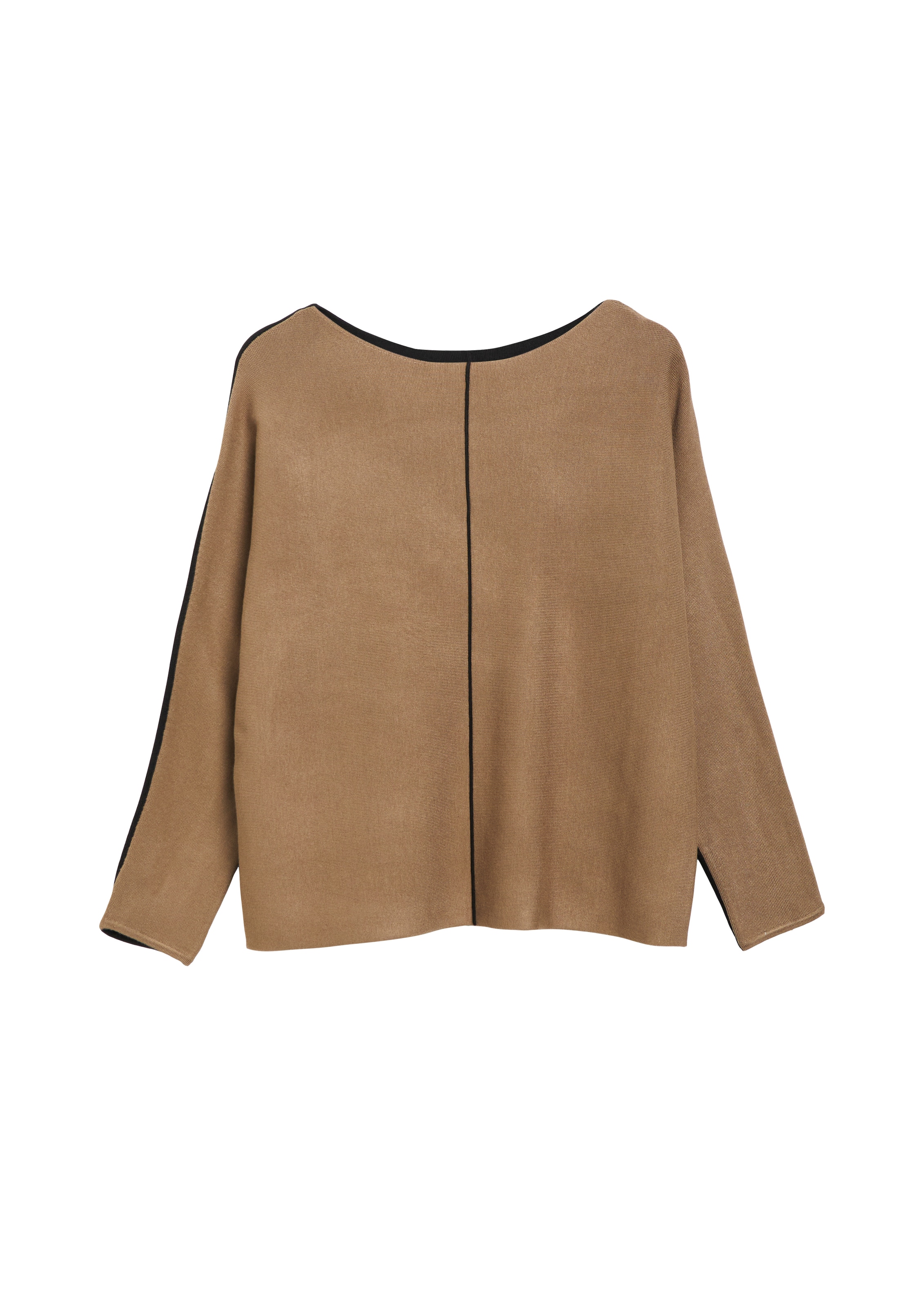 s.Oliver BLACK LABEL Strickpullover mit Color Blocking und Teilungsnaht, Viskosemix