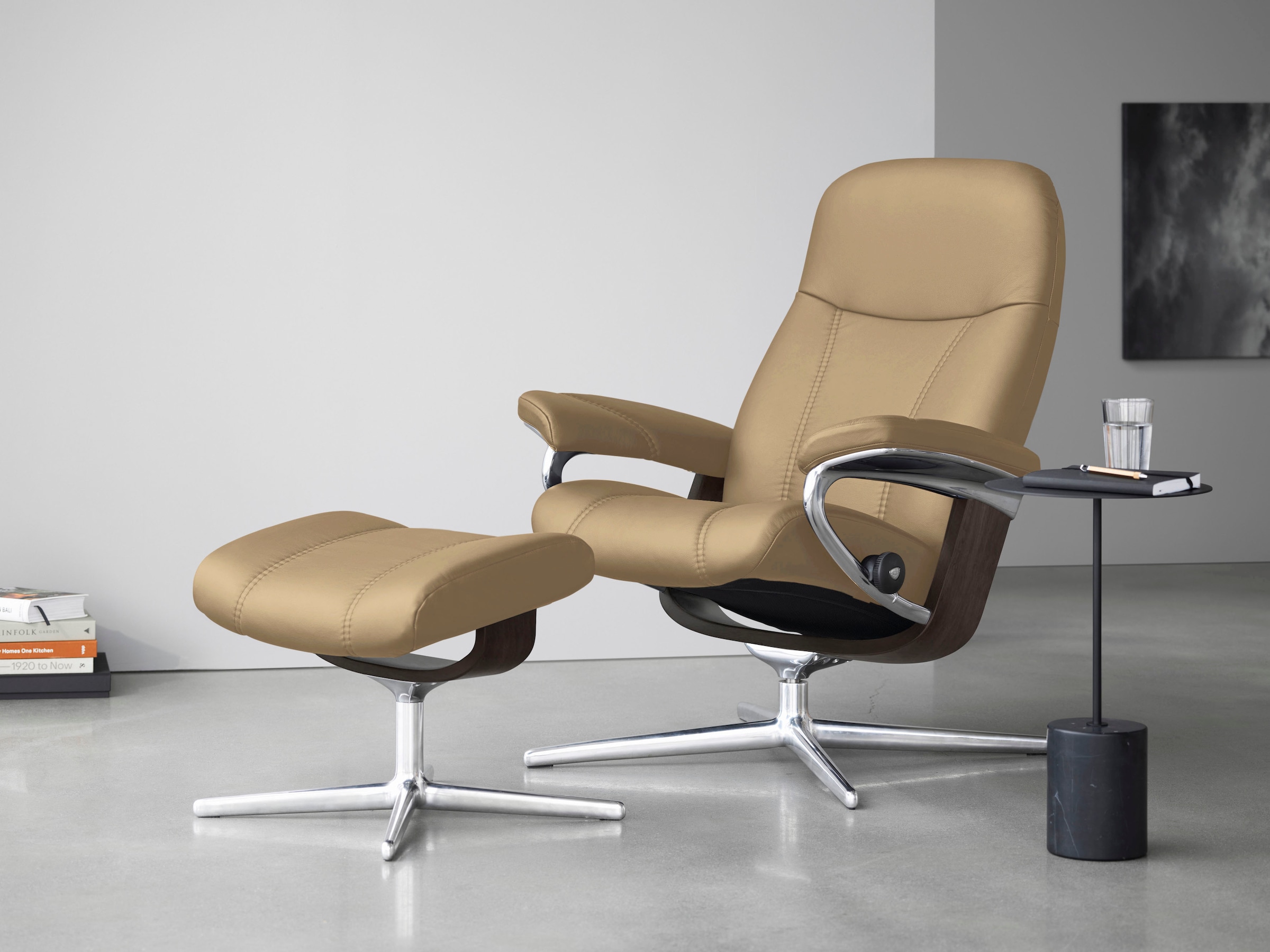 Stressless® Fußhocker »Consul«, mit Cross Base, Größe S, M & L, Holzakzent Wenge