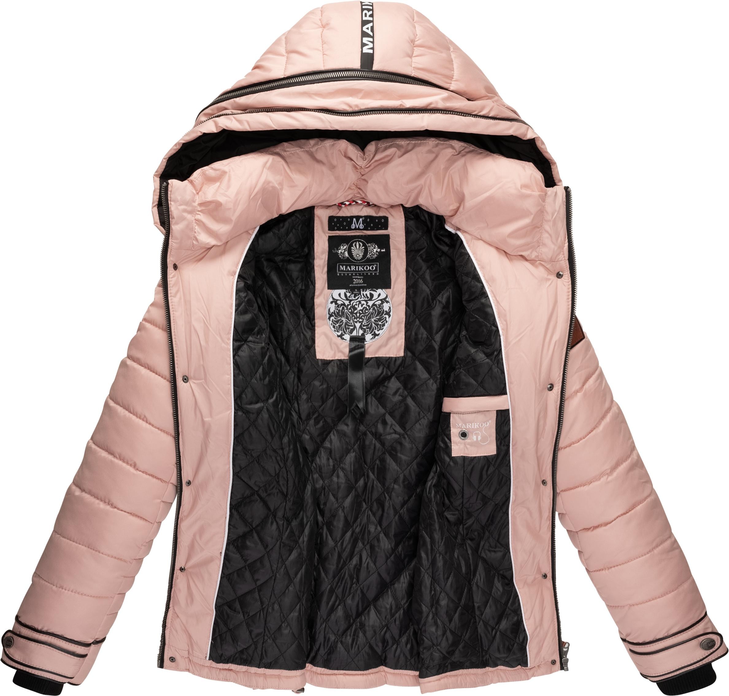 Marikoo Winterjacke »Hasimausi«, mit Kapuze, stylische Damen Steppjacke mit großer Kapuze