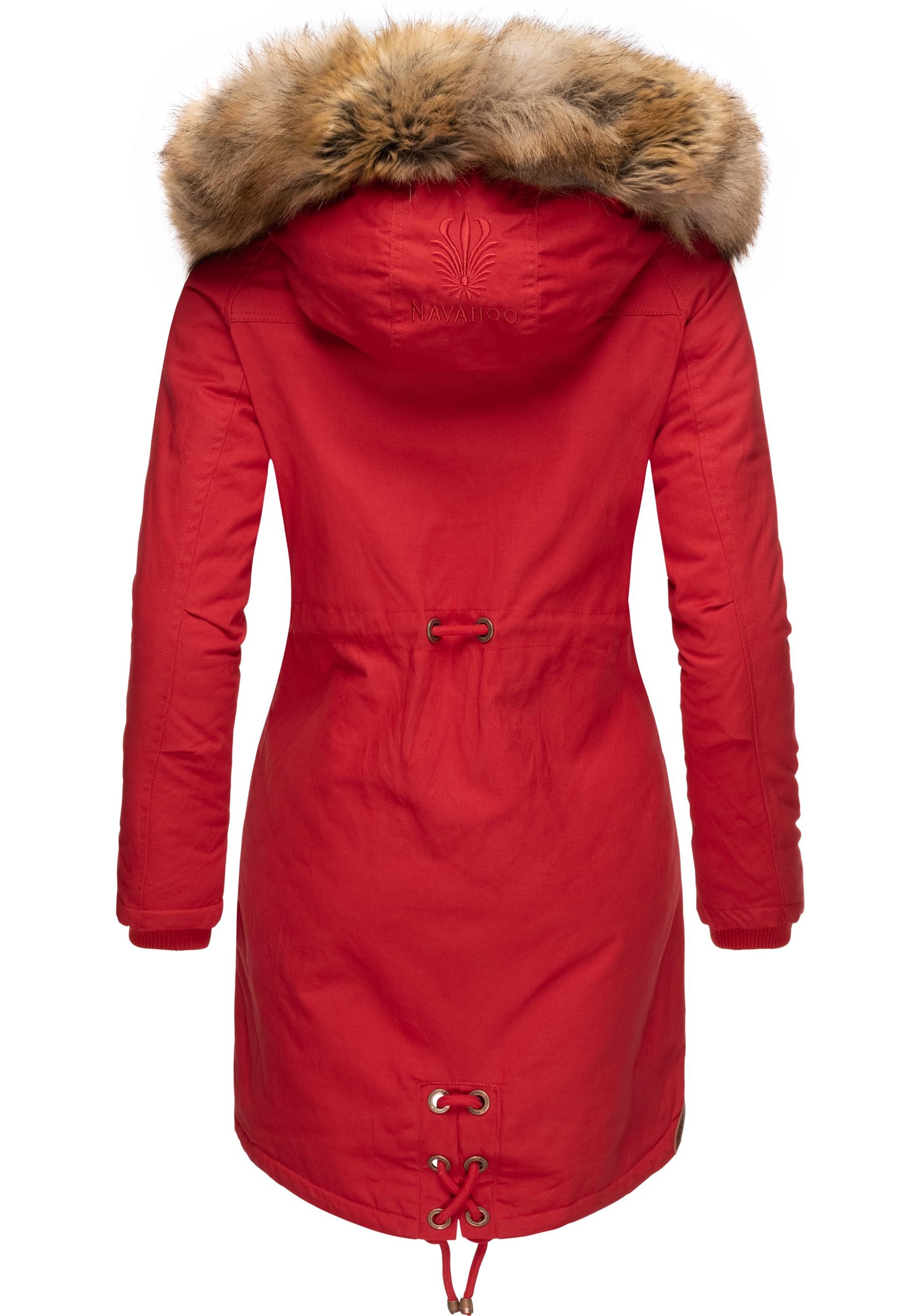 Navahoo Wintermantel »Rosinchen«, stylischer Damen Winter Baumwollparka mit Kunstfell