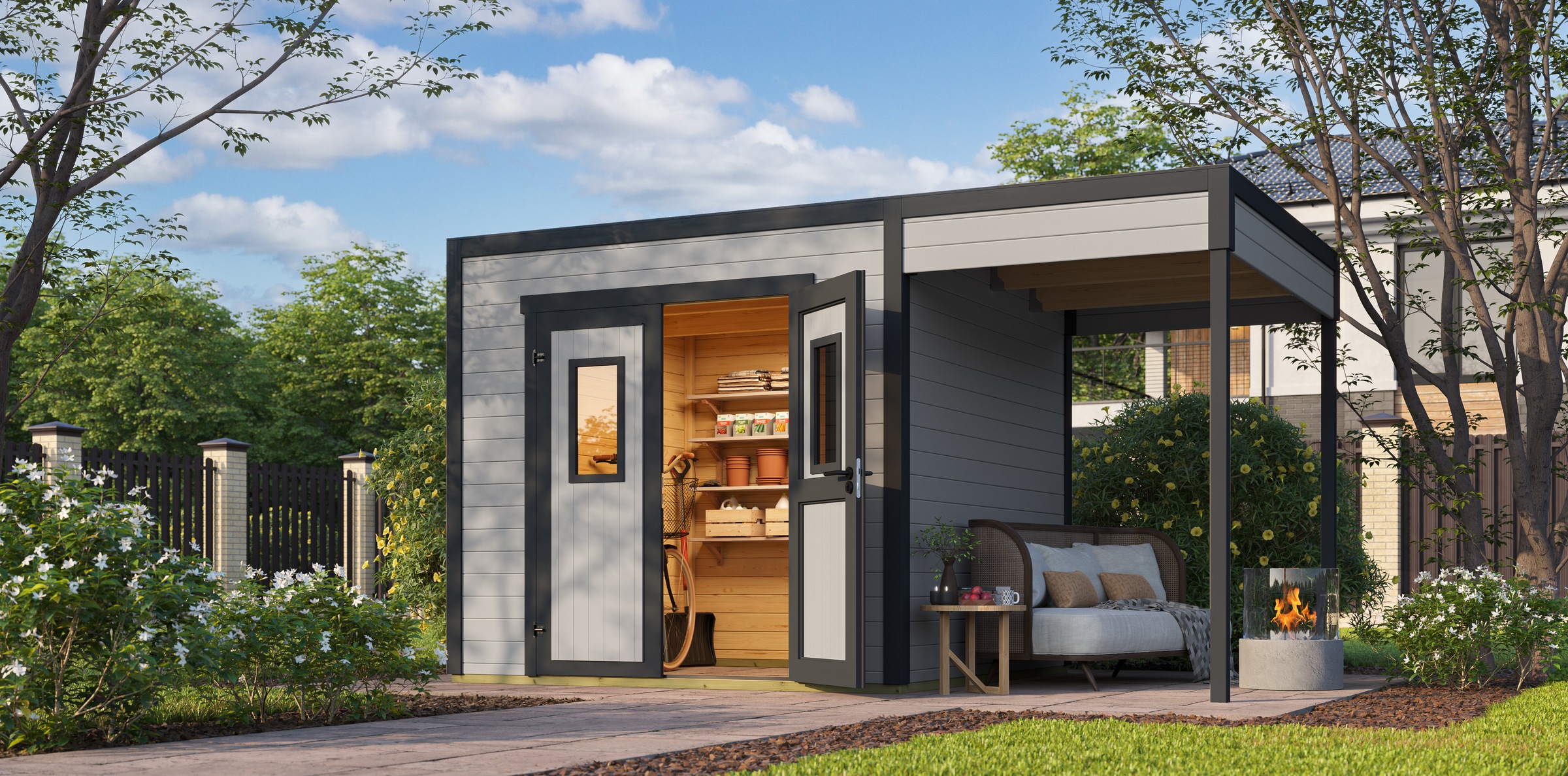 Nordic Holz Gartenhaus-Anbaudach "FELIX FYNN 2 ANBAU", Flachdach günstig online kaufen