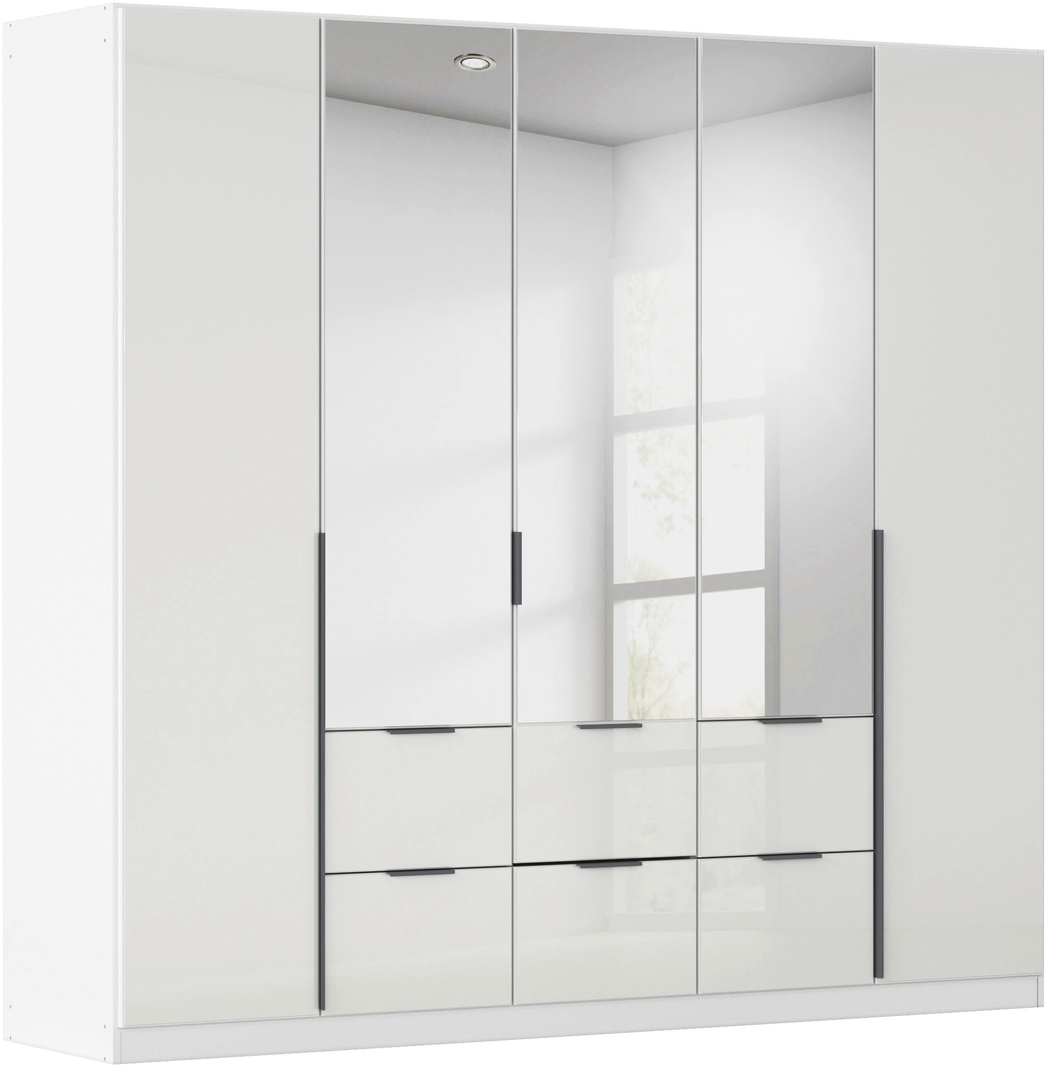 Drehtürenschrank OTTO HOME, B:226cm H:229cm T:54cm, weiß, Holzwerkstoff, Schränke, "Kleiderschrank Kleiderschränke Schrank Garderobe AGORDO mit