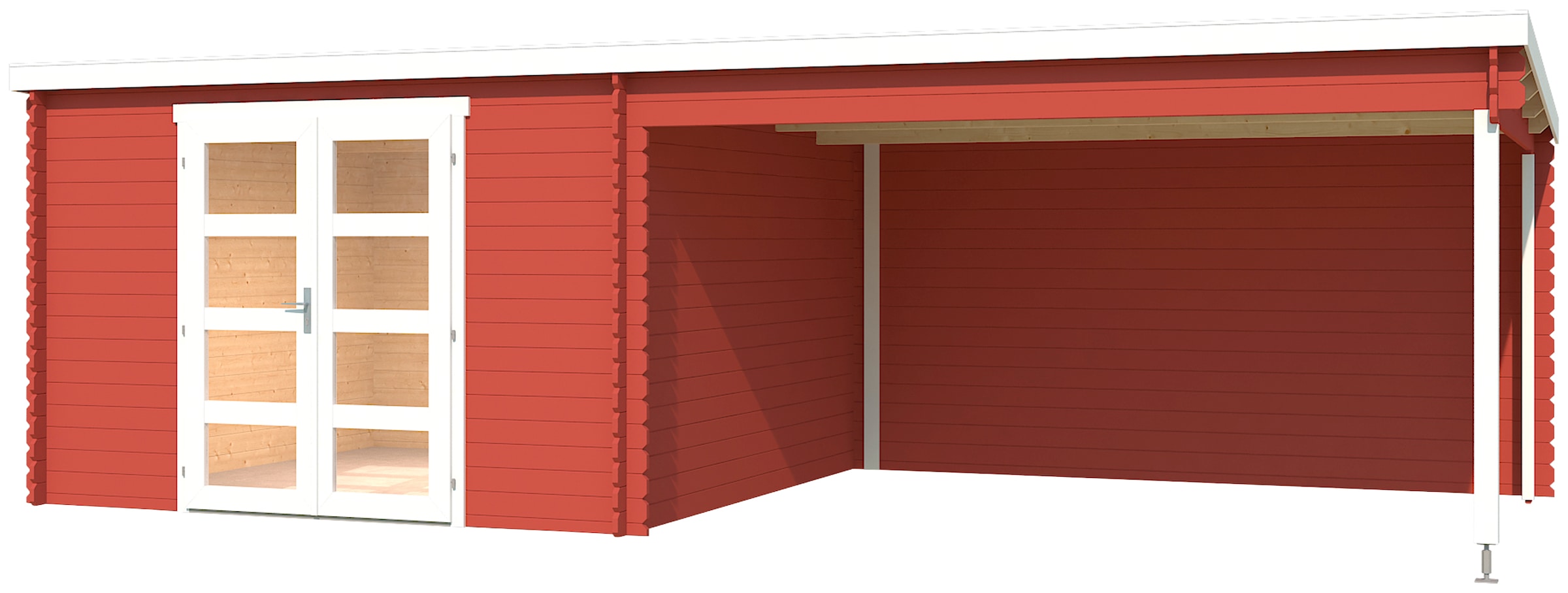 LASITA MAJA Gartenhaus "New Orleans, Schwedenrot" mit Anbau günstig online kaufen