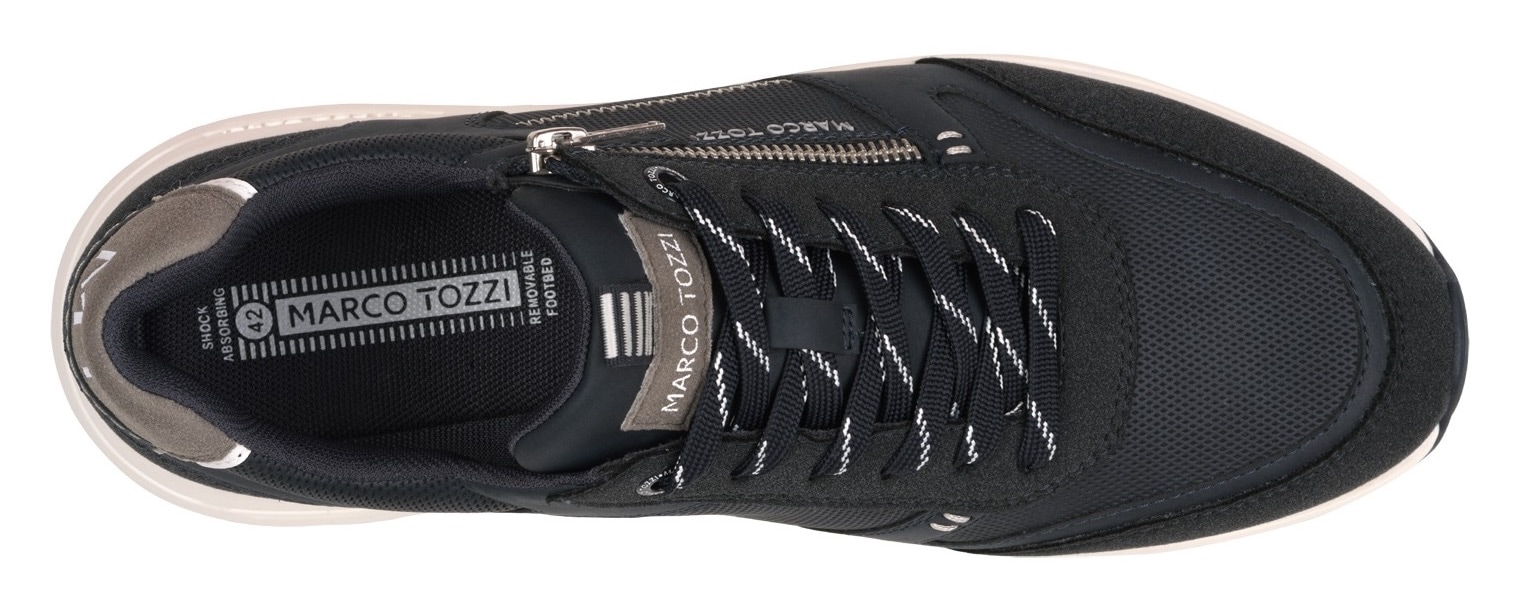 MARCO TOZZI Keilsneaker, Freizeitschuh, Halbschuh, Schnürschuh mit praktischem Reißverschluss