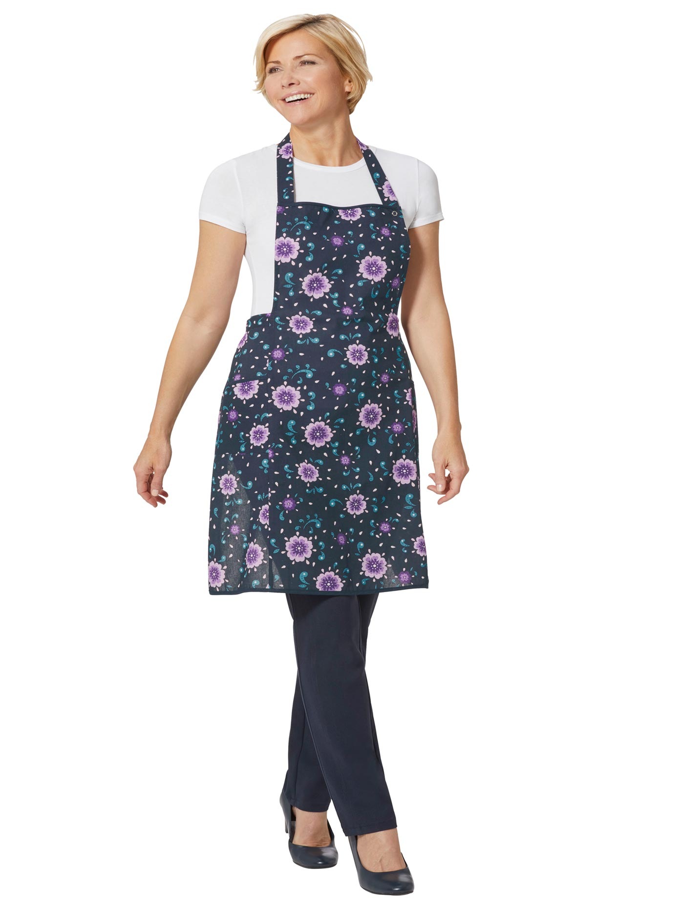 Latzschürze mit Druckknöpfen