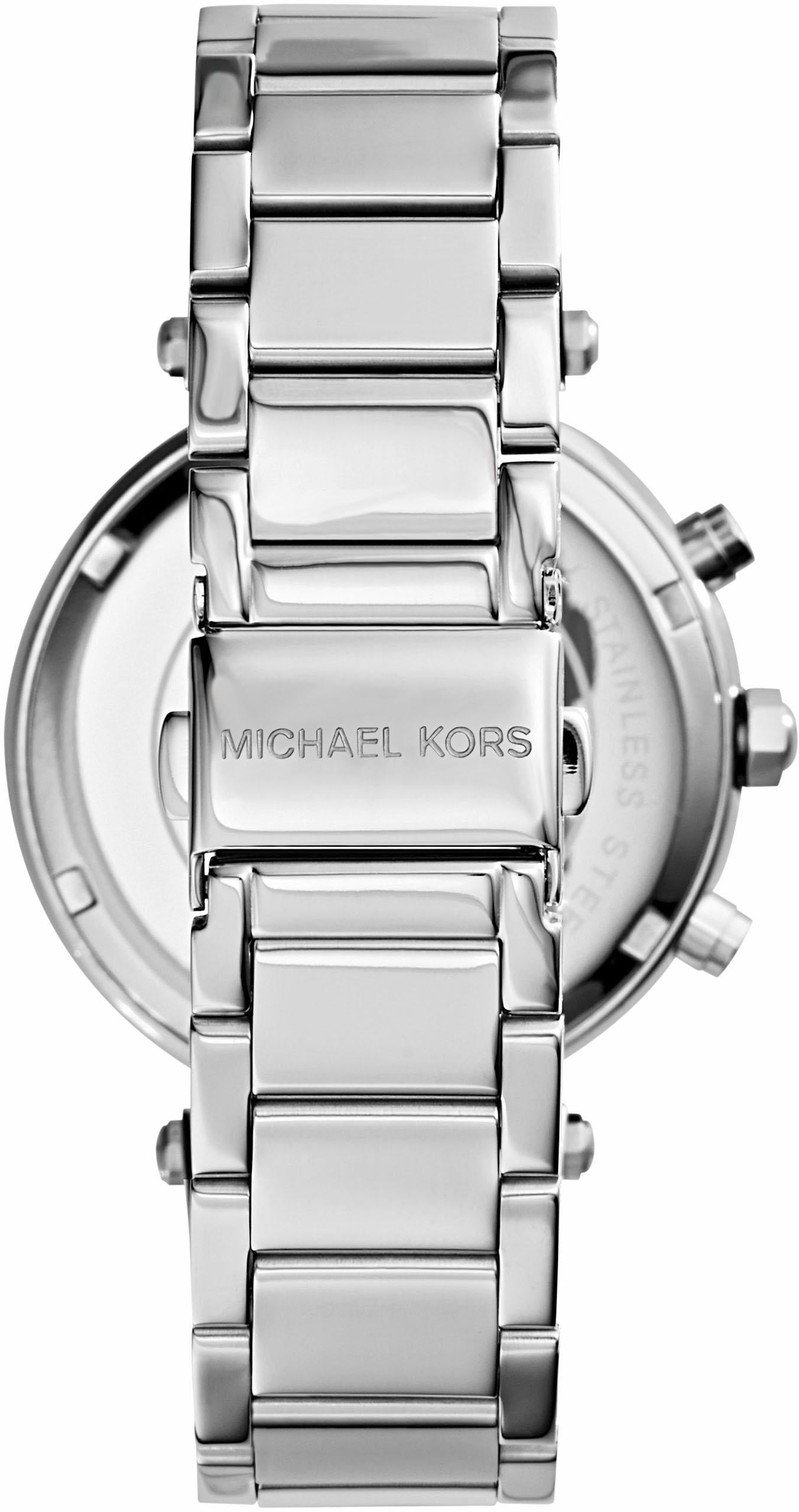 MICHAEL KORS Chronograph »PARKER«, Quarzuhr, Armbanduhr, Damenuhr, Stoppfunktion, Edelstahlarmband