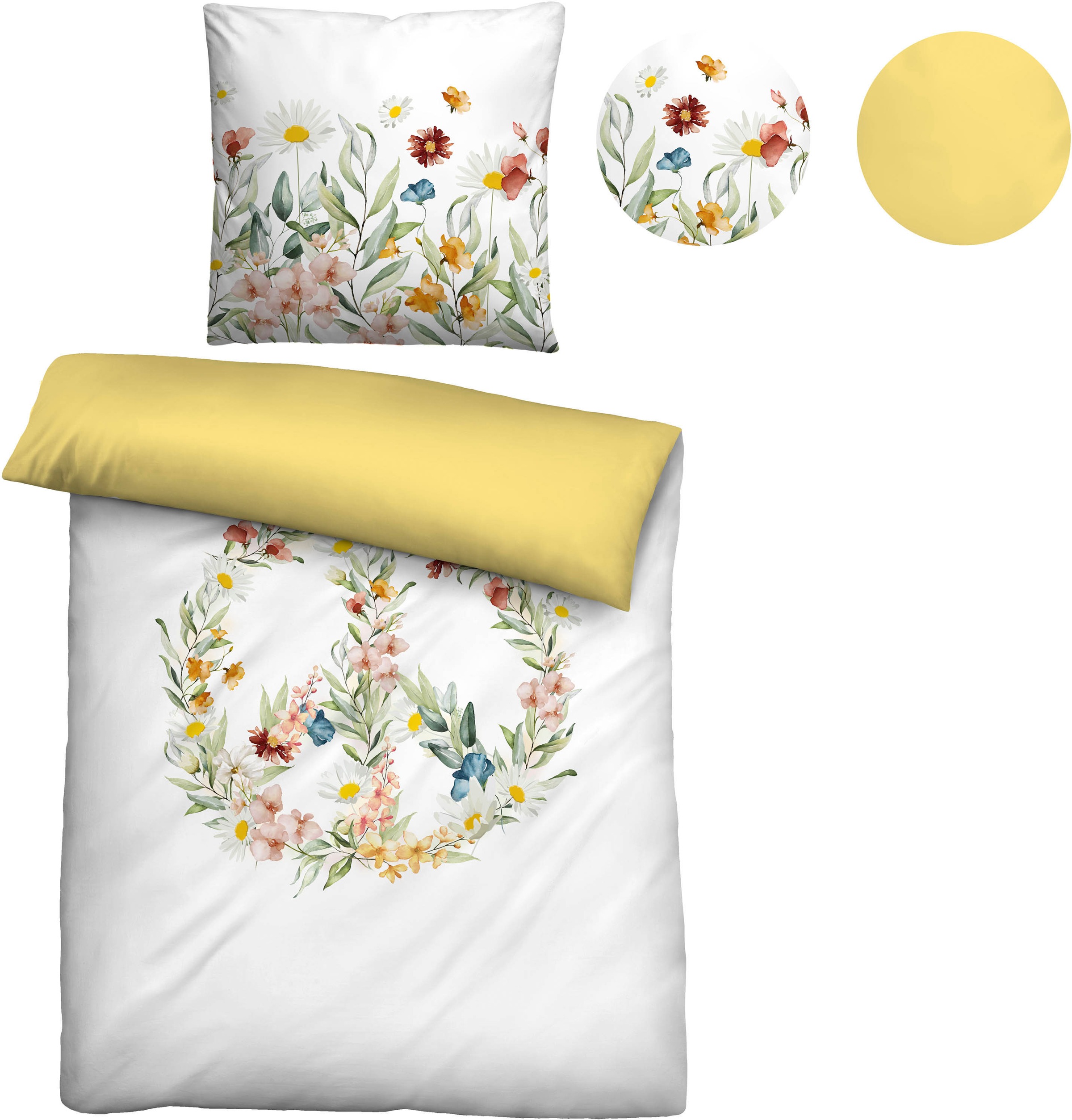 Biberna Wendebettwäsche "Otis" 2 Stk. tlg. Linon Qualität aus 100% Baumwoll günstig online kaufen